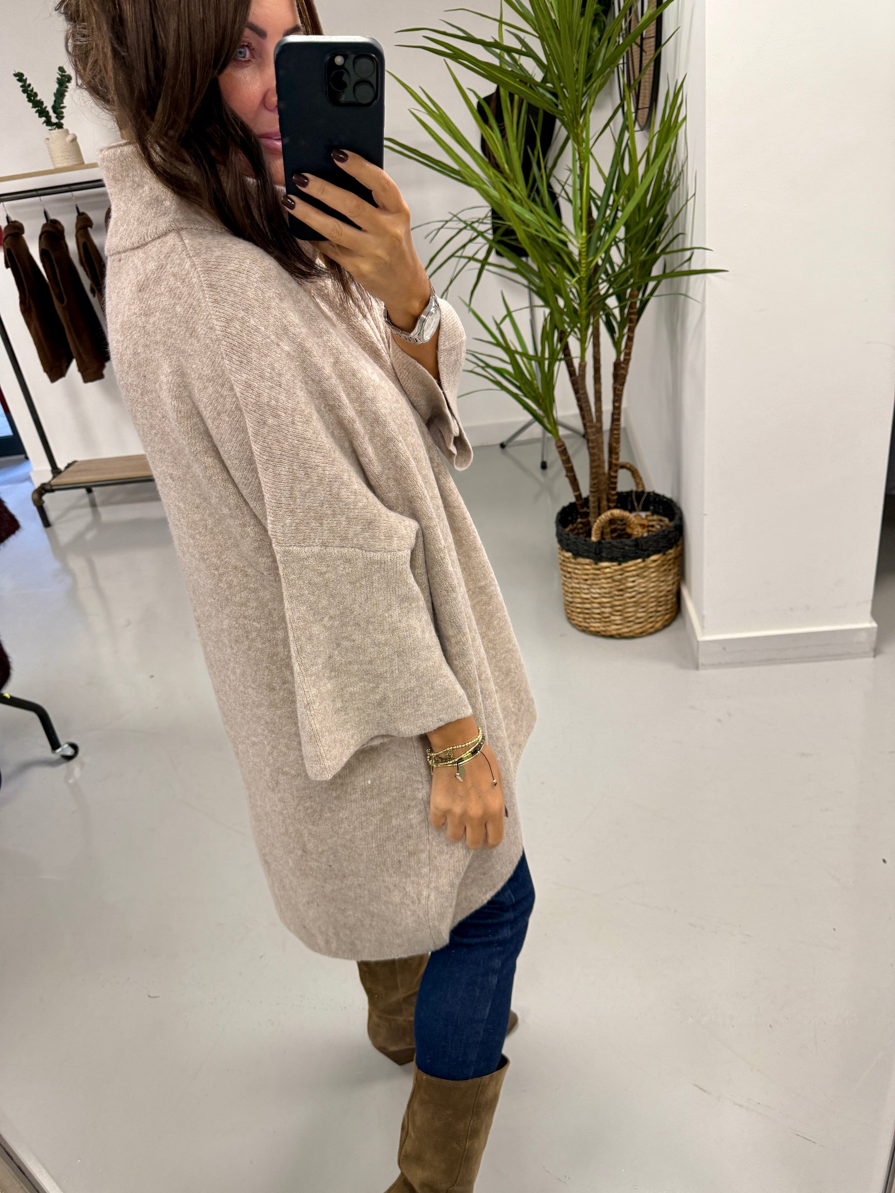 The Enzo Zip Soft Knit - Oatmeal
