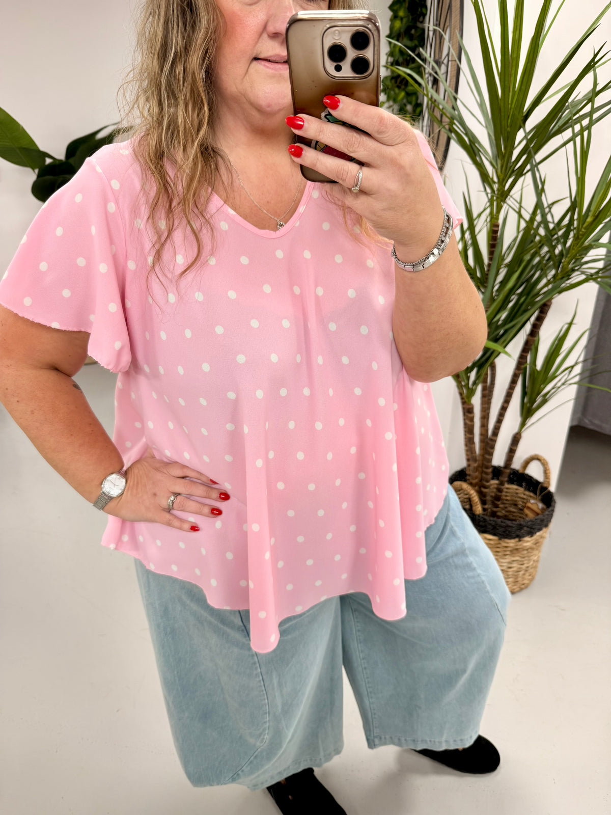 Heidi Spot Swing Tunic - Baby Pink