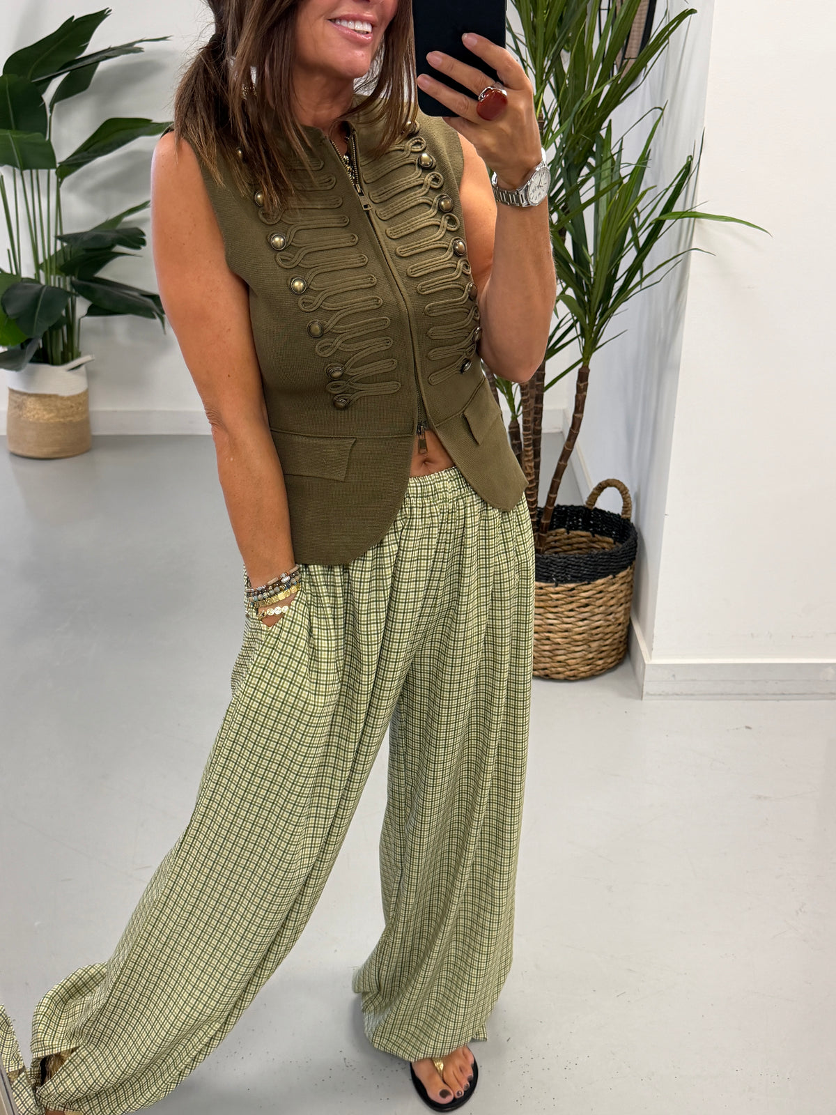 Knitted Waistcoat - Khaki