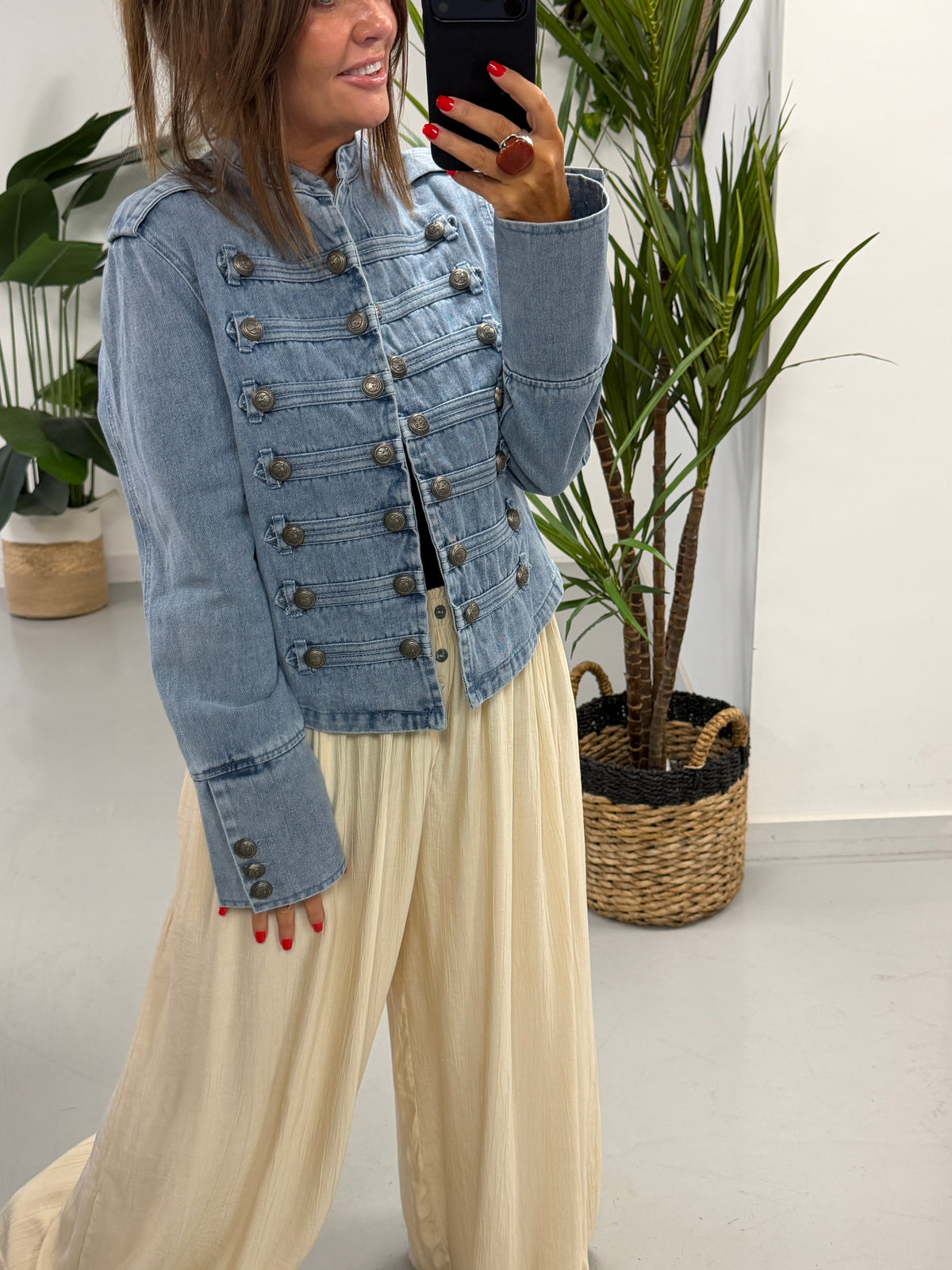 Nikita Denim Military Fitted Jacket - Small/Medium
