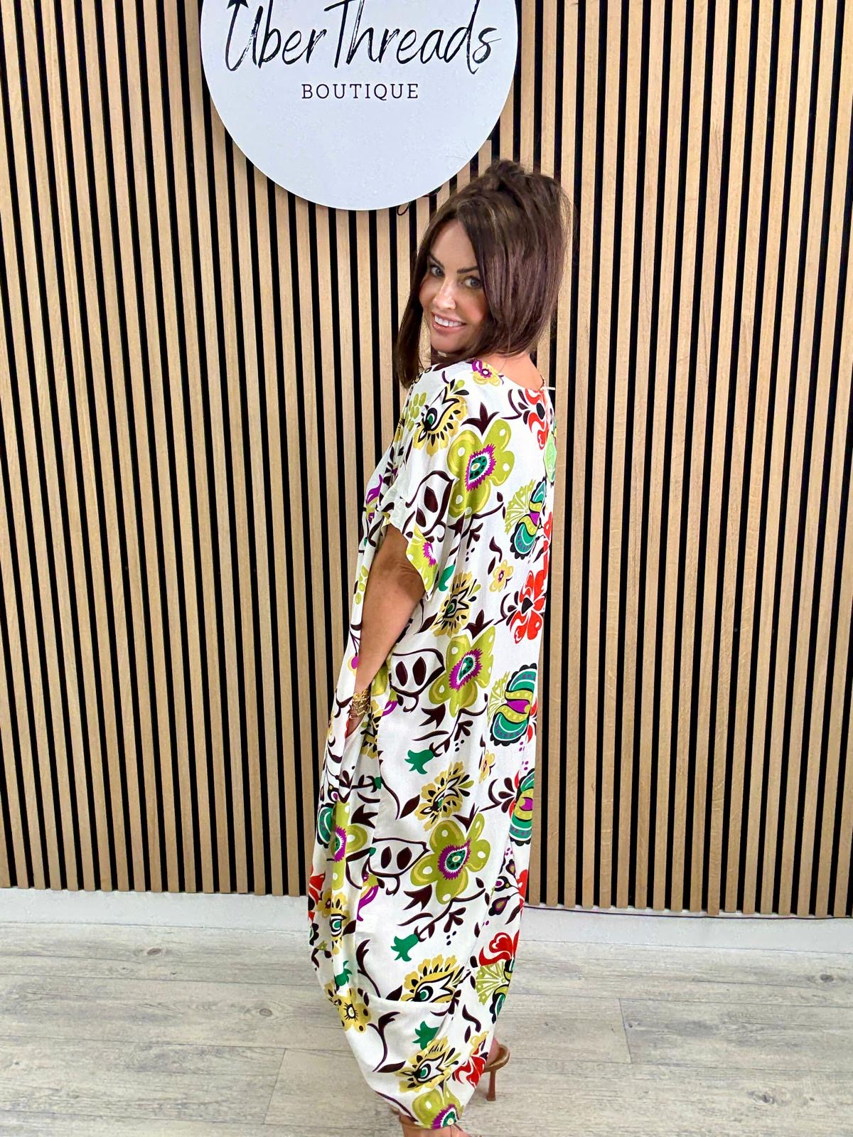 The Fly Botanical Cocoon Pocket Dress