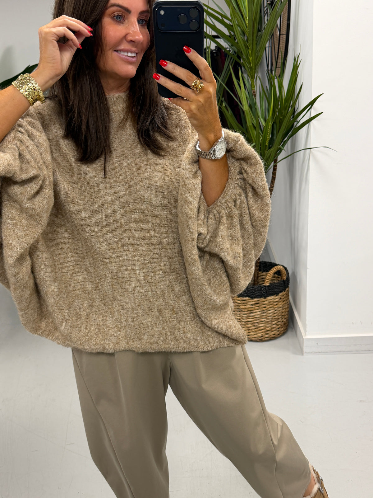Zeta Otto Chunky Sleeve Knit - Camel