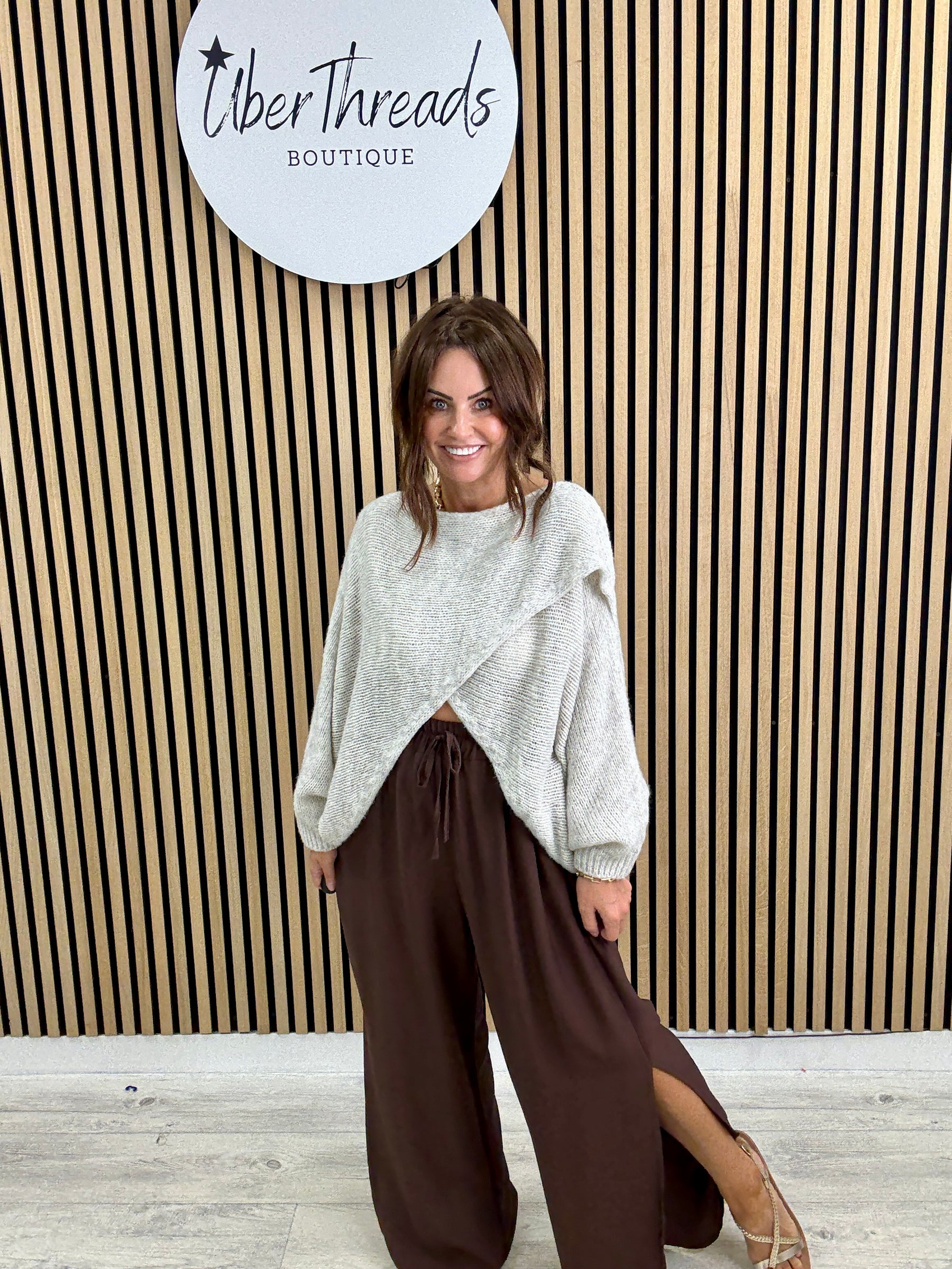 Thats A Wrap Cosy Knit - Light Beige