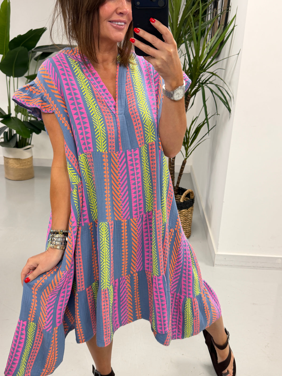 The Valencia Tiered Smock/Dress - Denim