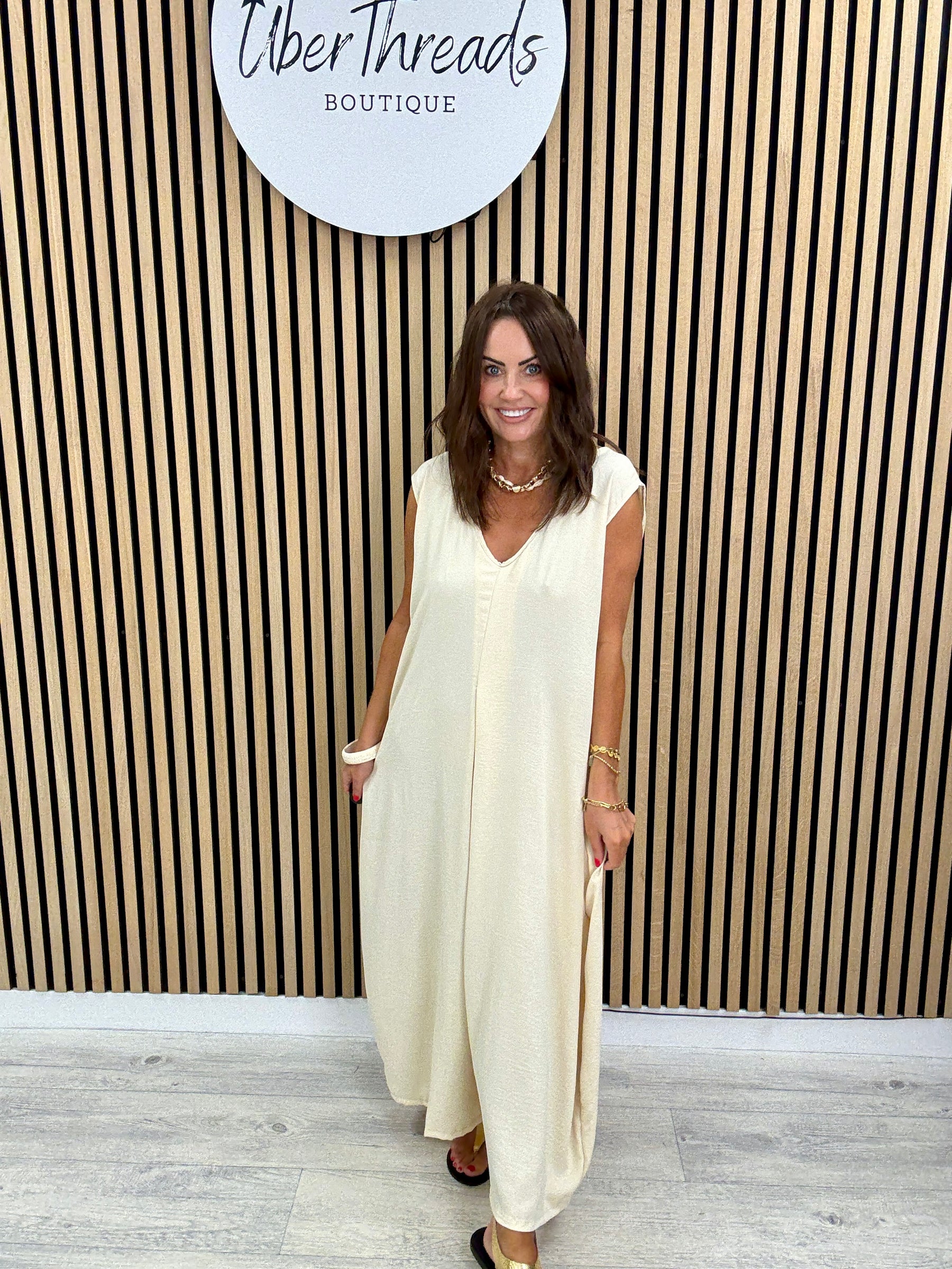 The Tamzin Crop Leg Jumpsuit - Cream