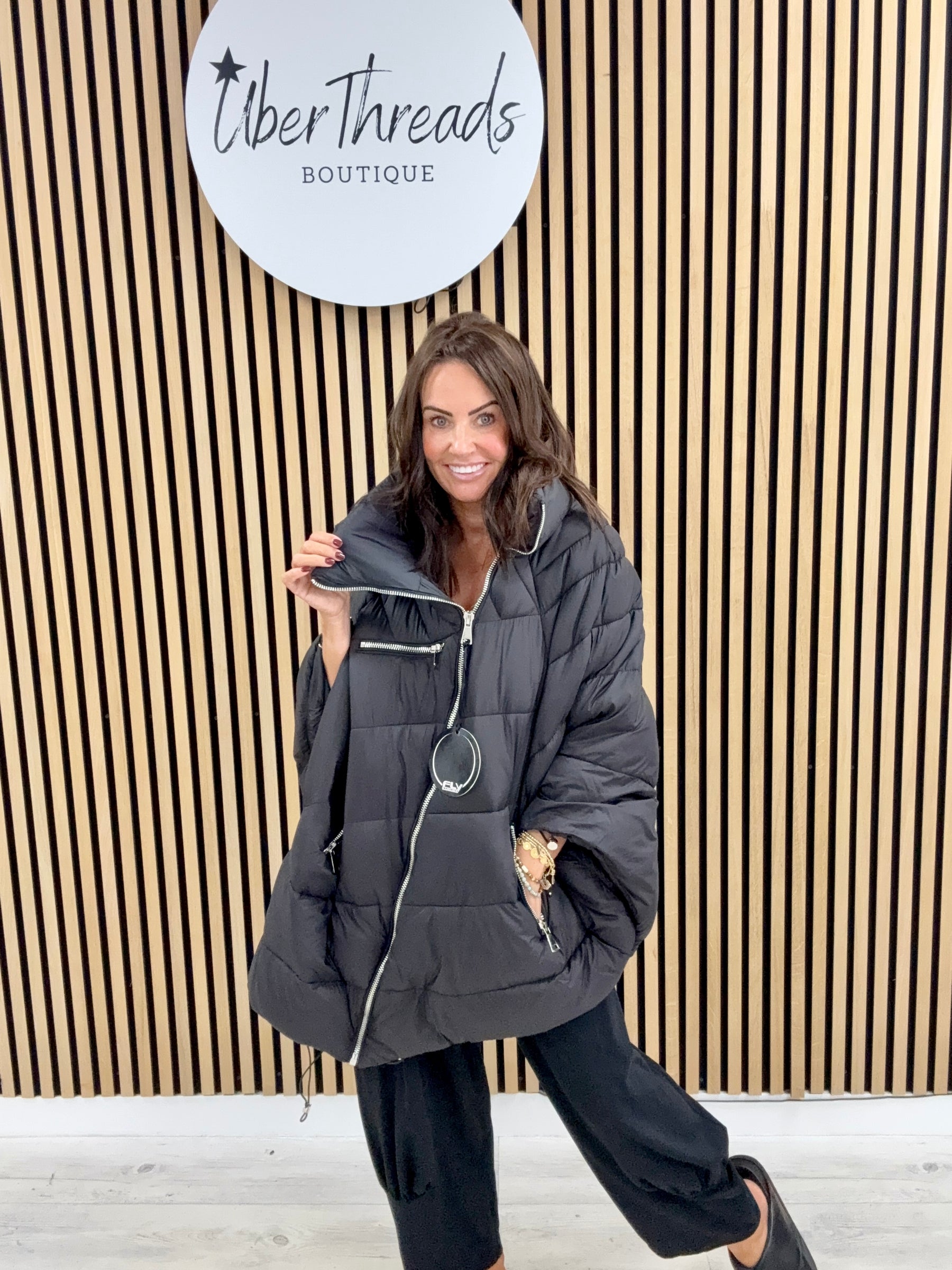 Fly Cape Coat - Black (sized)