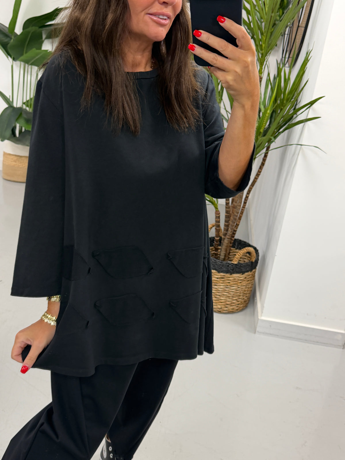 I.D Asymmetric Jersey Tunic - Black