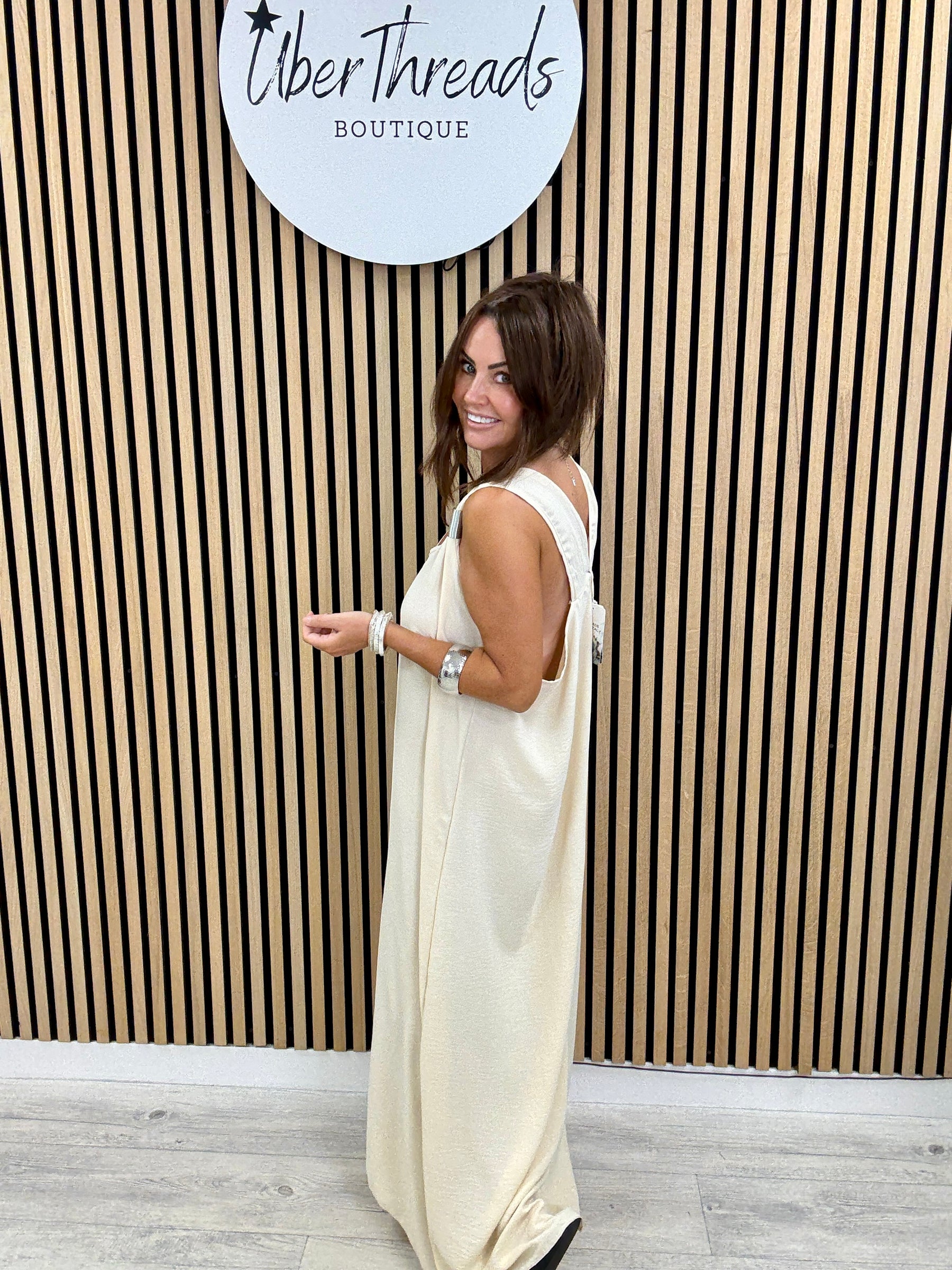 The Spring Shoulder Maxi - Buttermilk