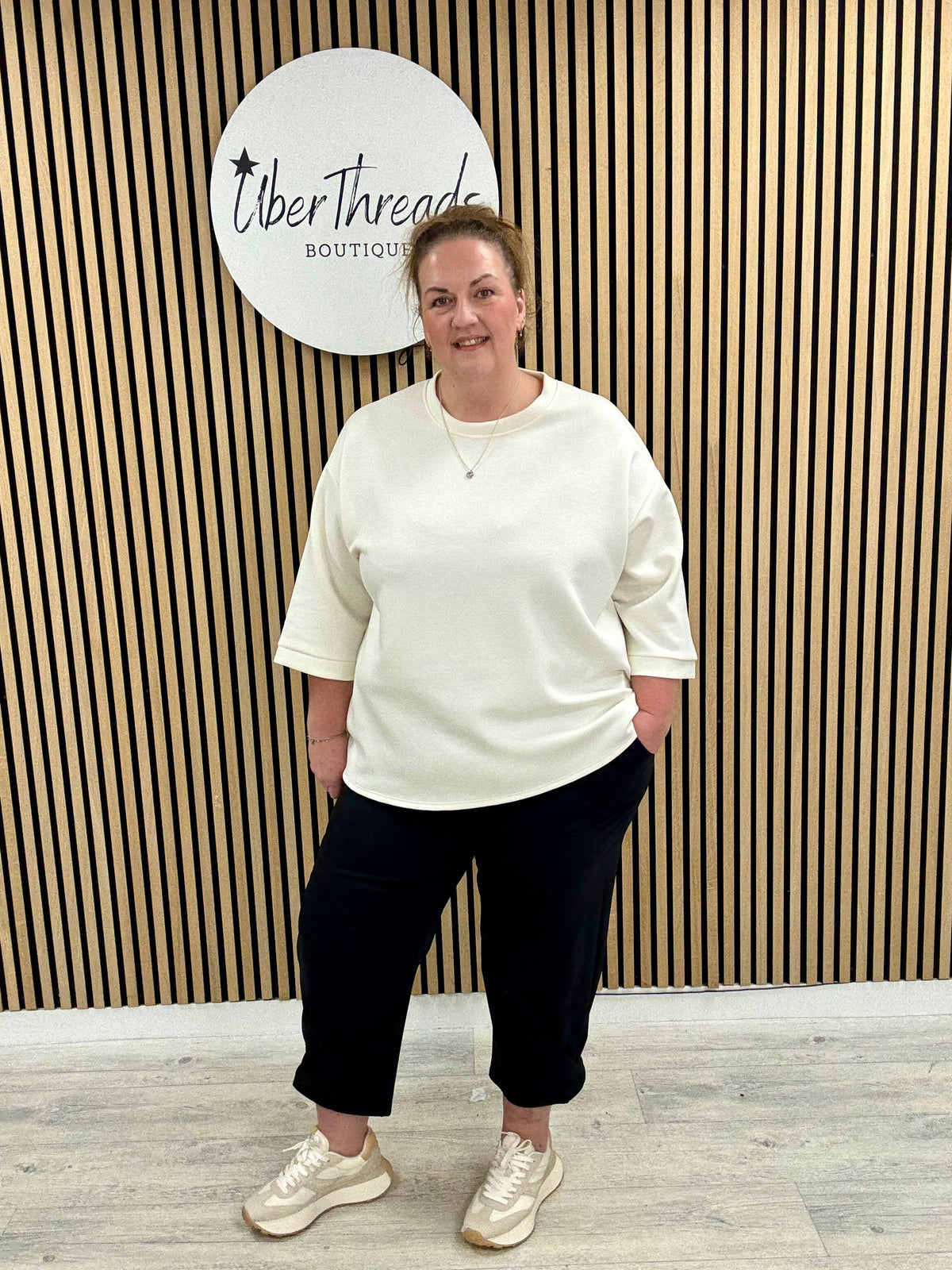 Hampton Side Pleat Scuba Joggers (PLUS) - Black