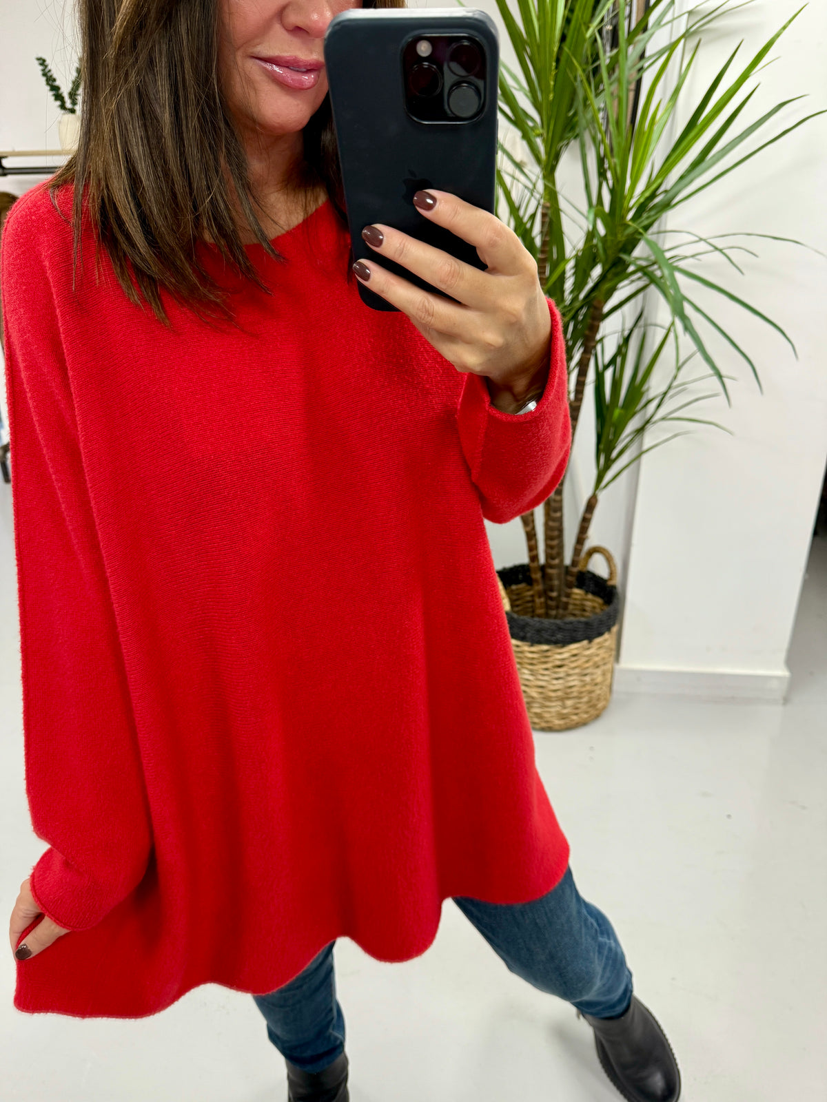 The Chelsea Round Neck Knit - Red