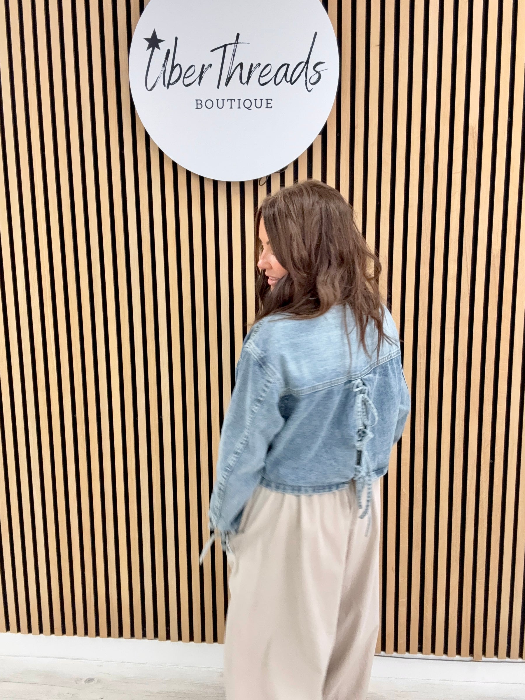 Tie Back Denim Shacket