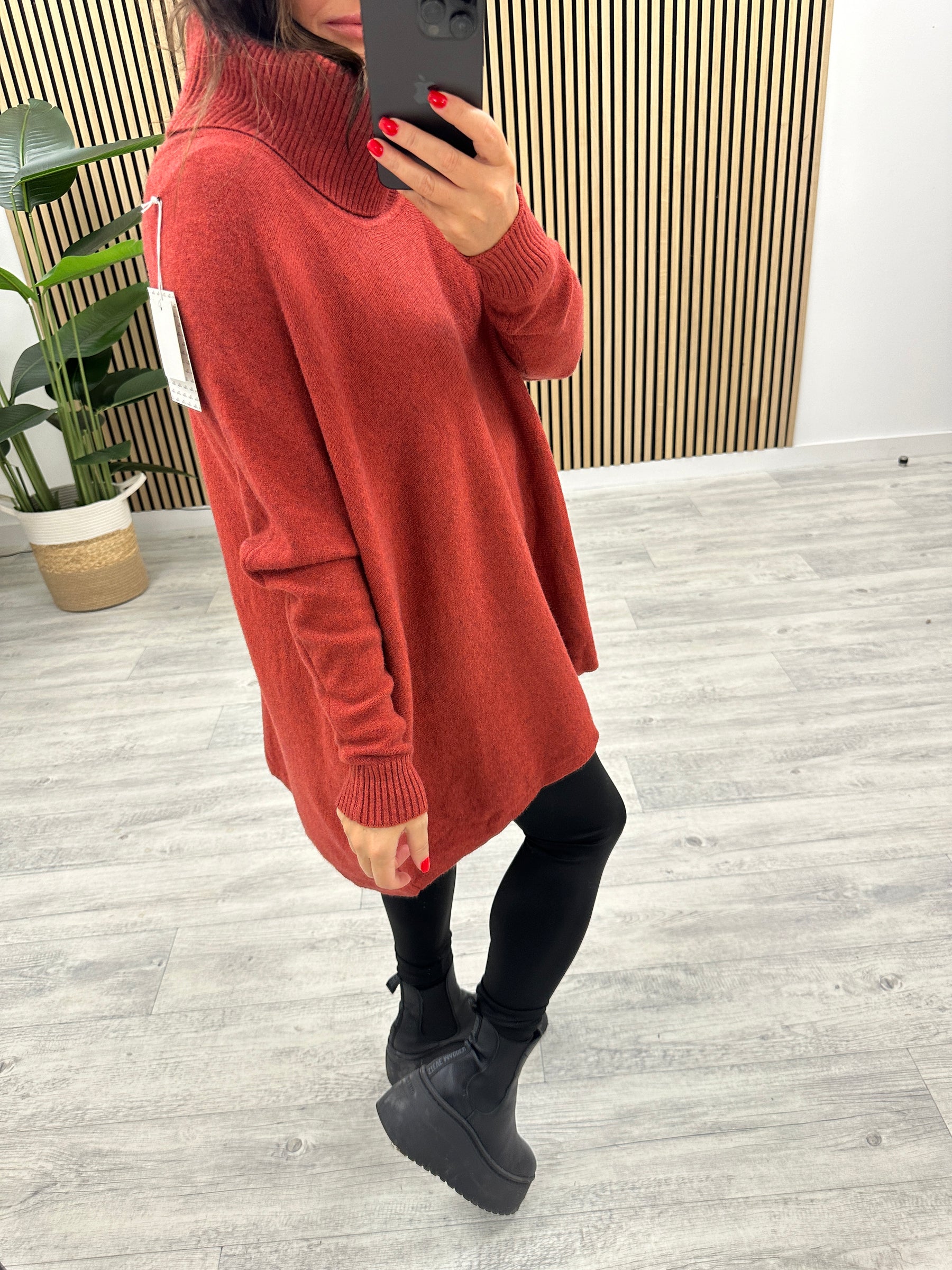 The Harrow Roll Neck - Berry