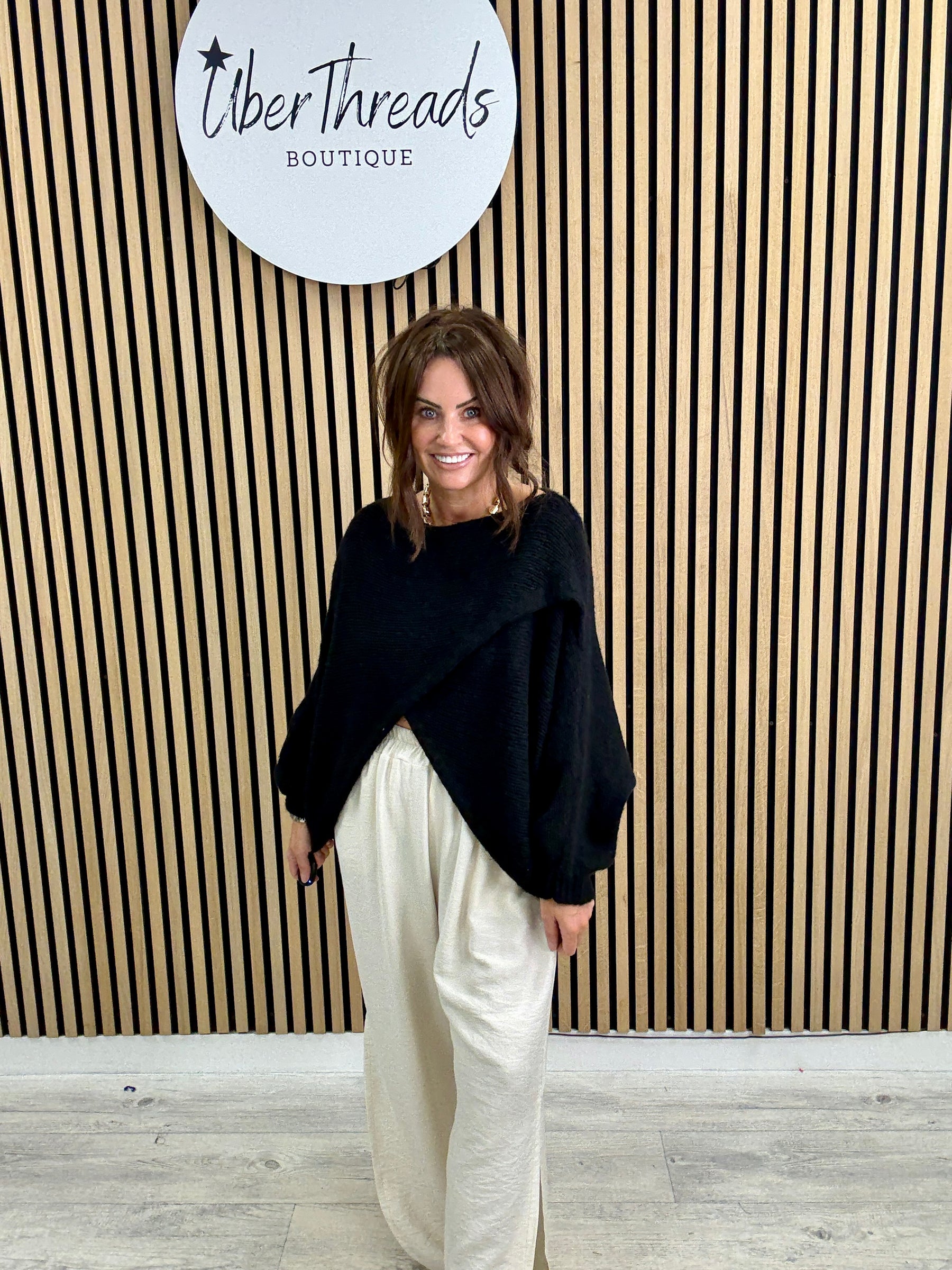 Thats A Wrap Cosy Knit - Black