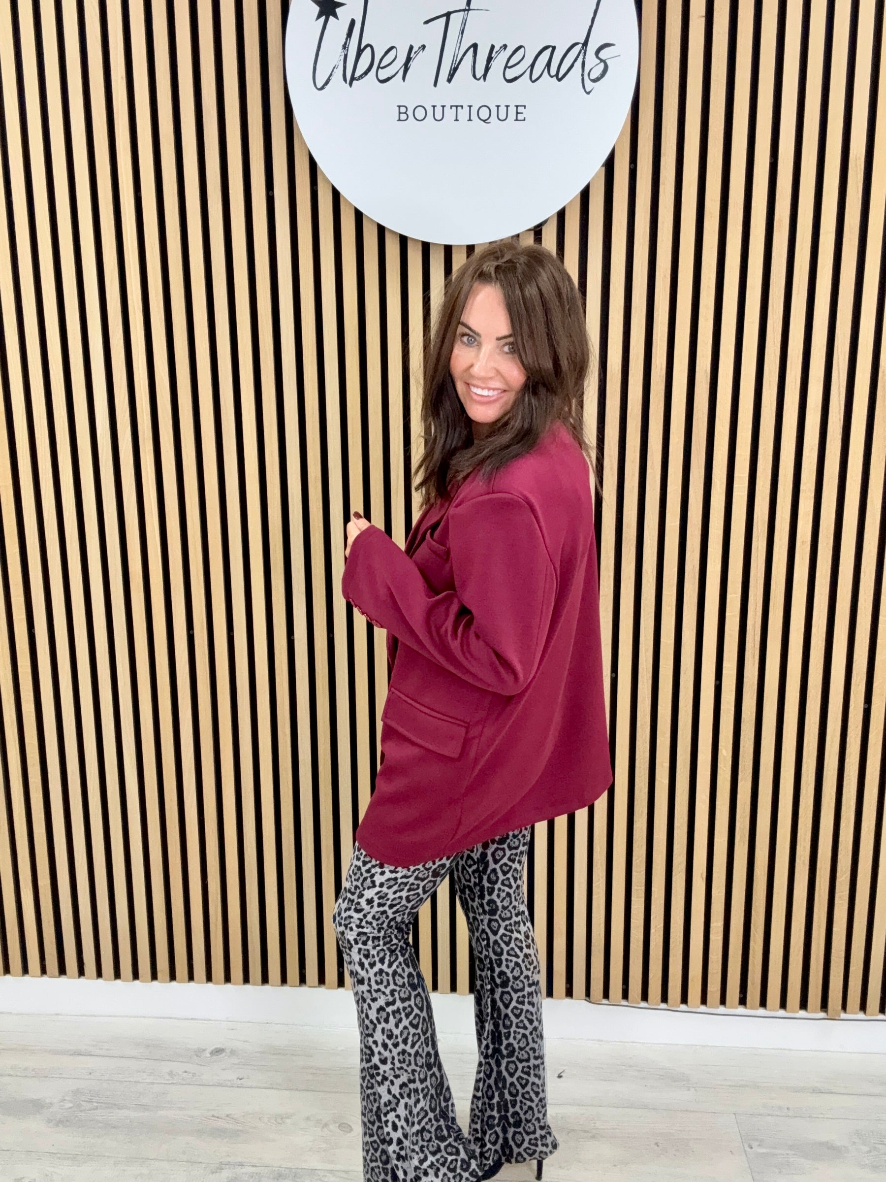 Molly Scuba Blazer - Mulberry