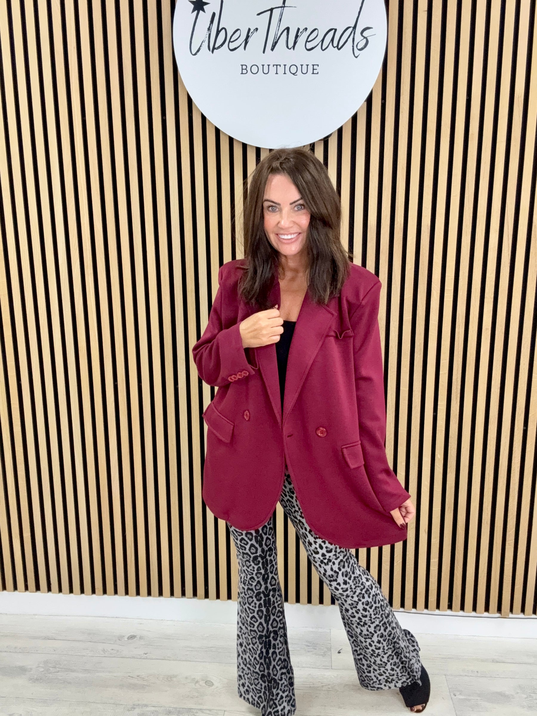 Molly Scuba Blazer - Mulberry