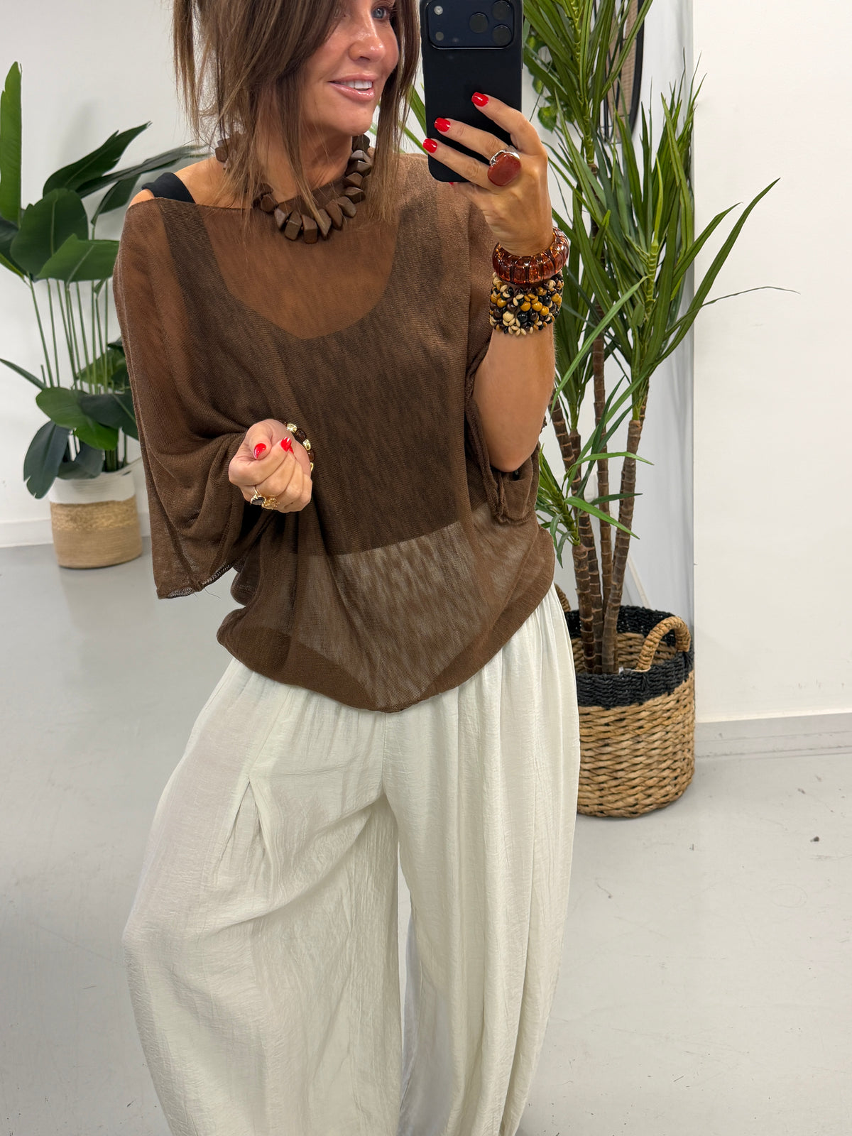 The Rae Summer Lightweight Layering Knit - Chocolate