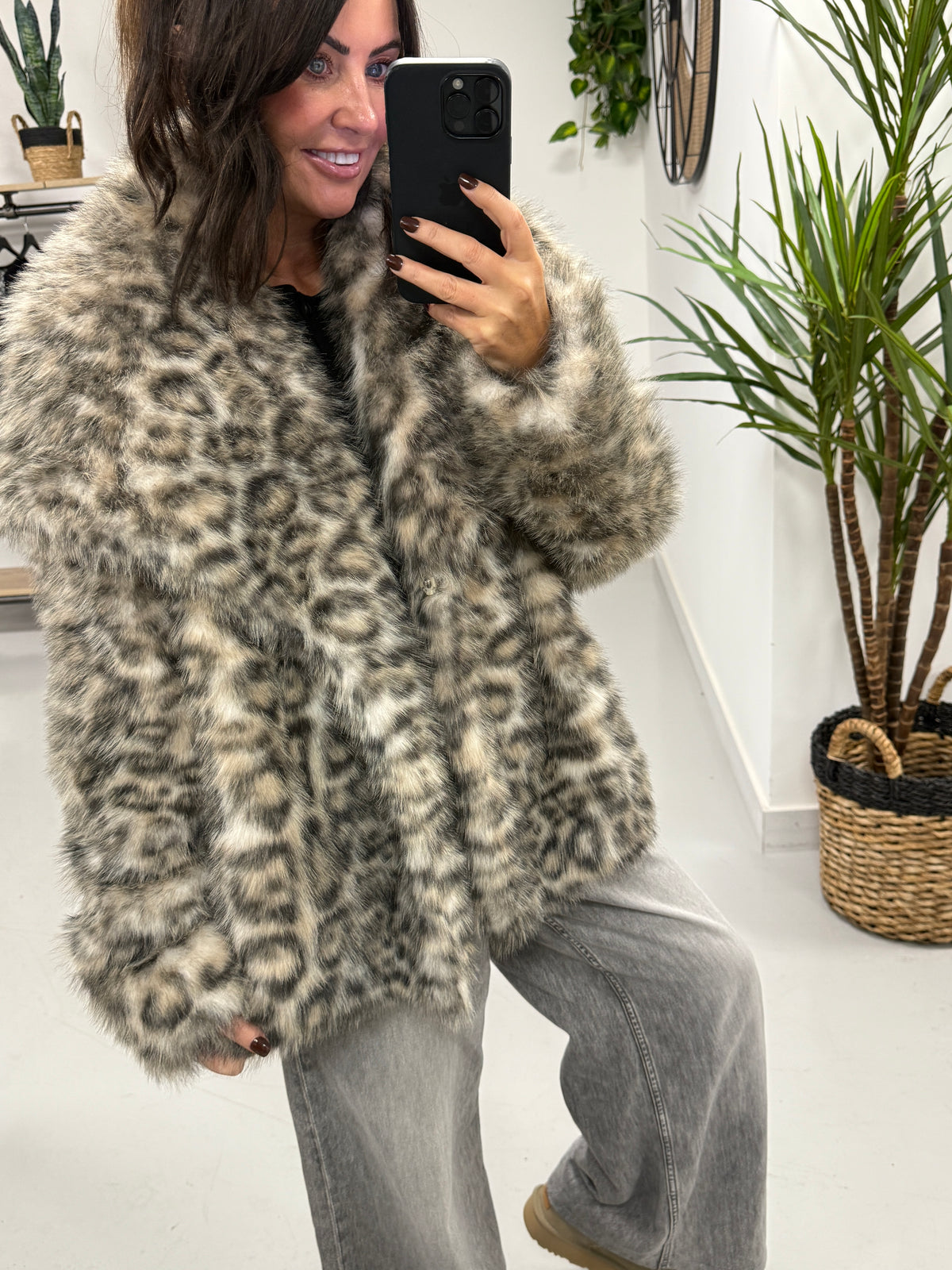 The Snow Leopard Faux Fur Coat
