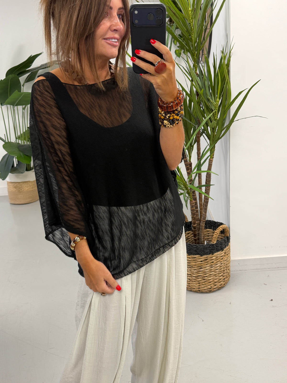The Rae Summer Lightweight Layering Knit - Black