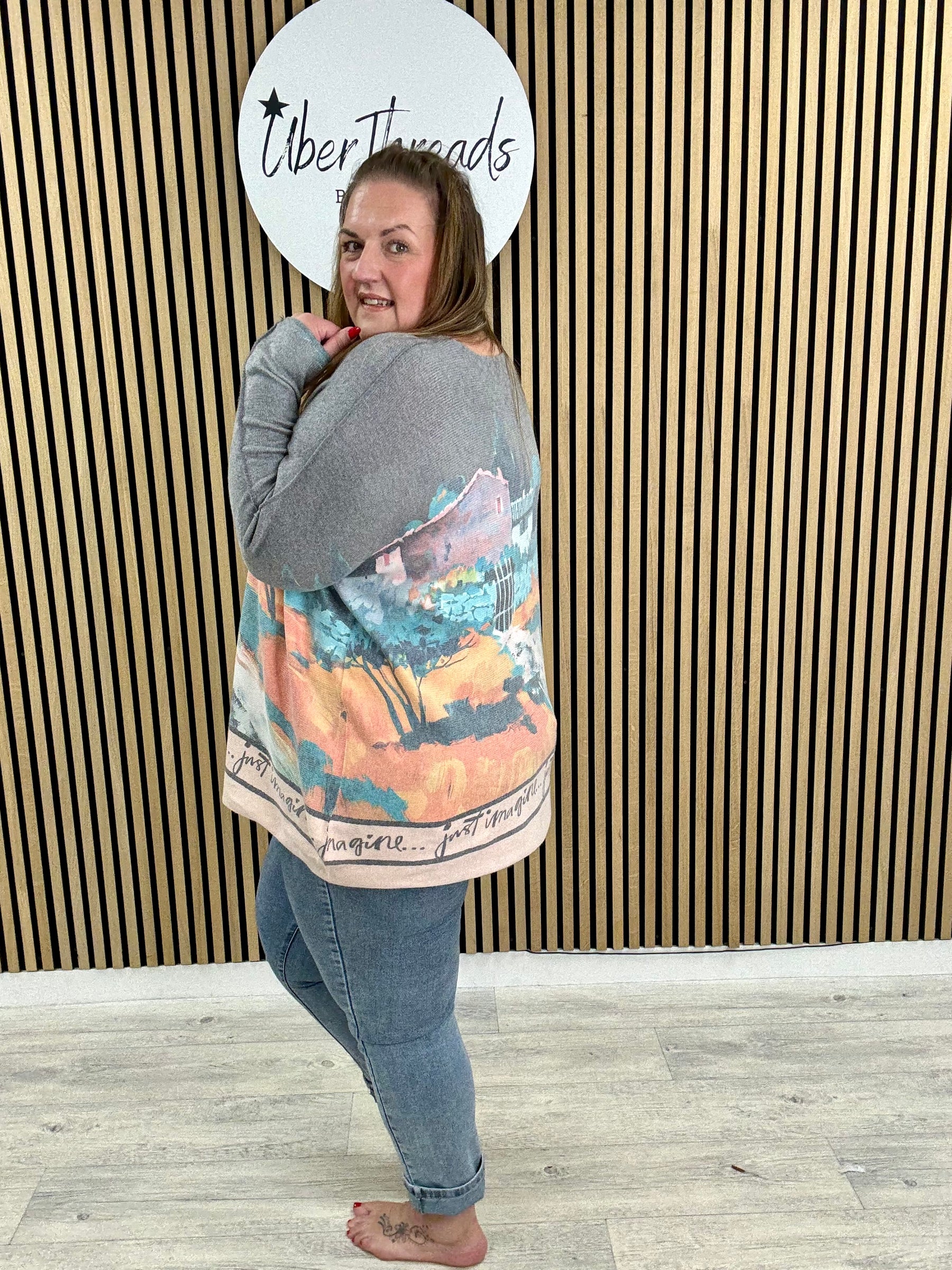 The Scenic Soft Knit - Grey/Teal