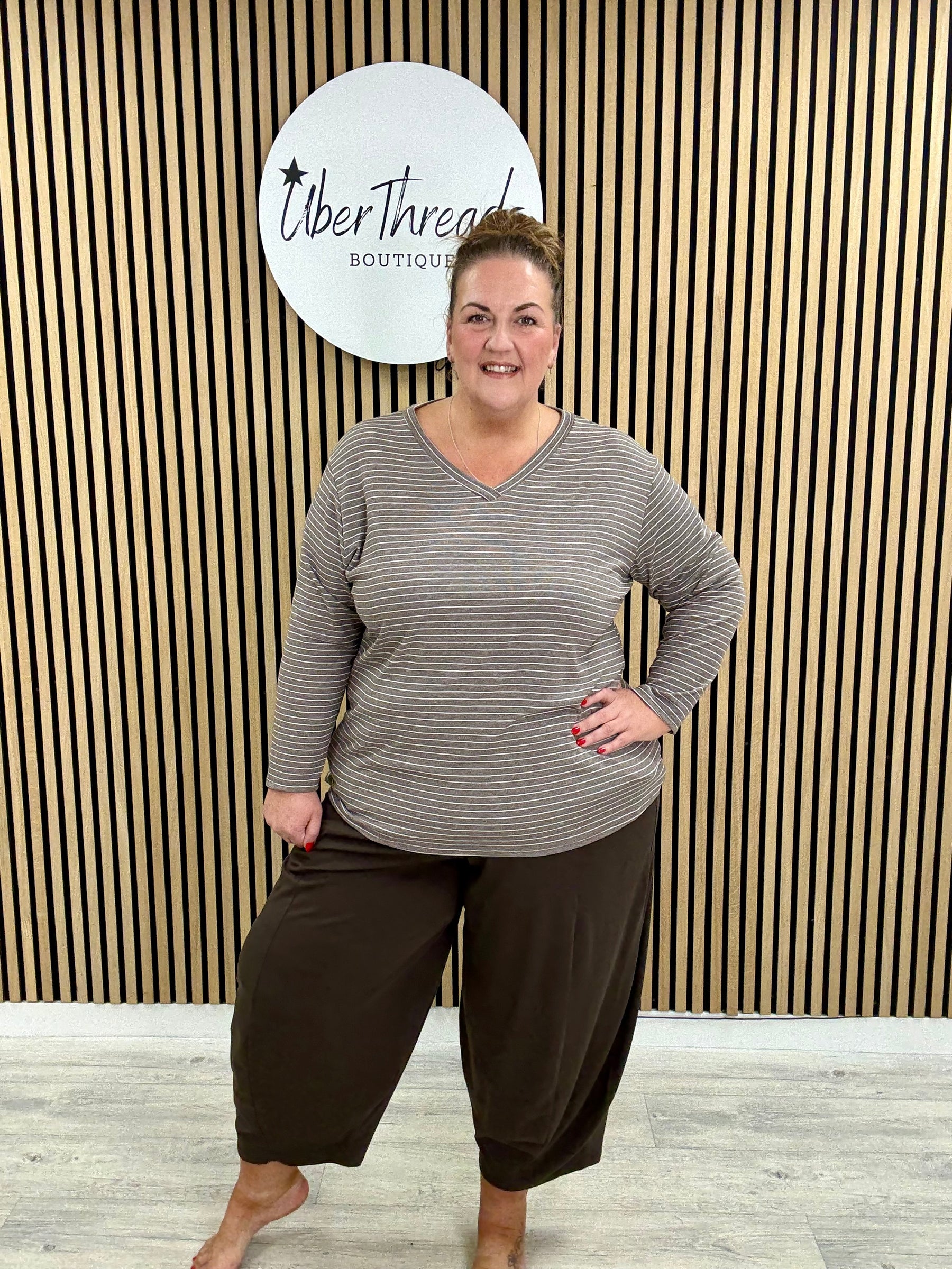 The Stripe Soft Knit (plus) - Taupe