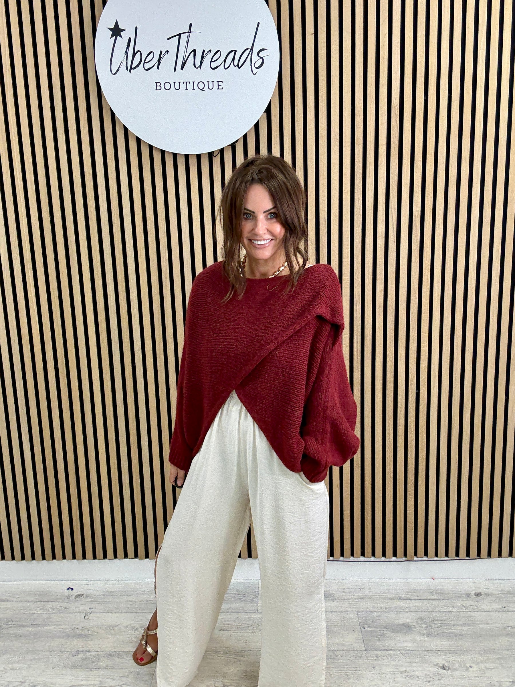 Thats A Wrap Cosy Knit - Mulberry