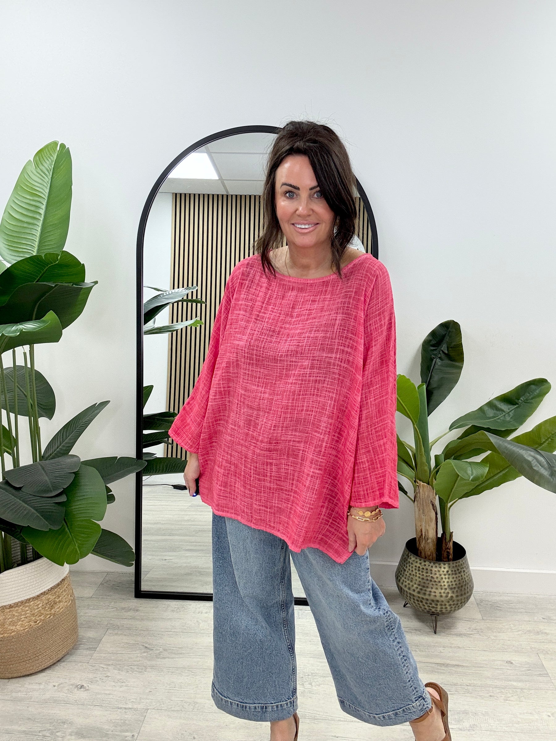 Washed Cotton Tunic - Pink