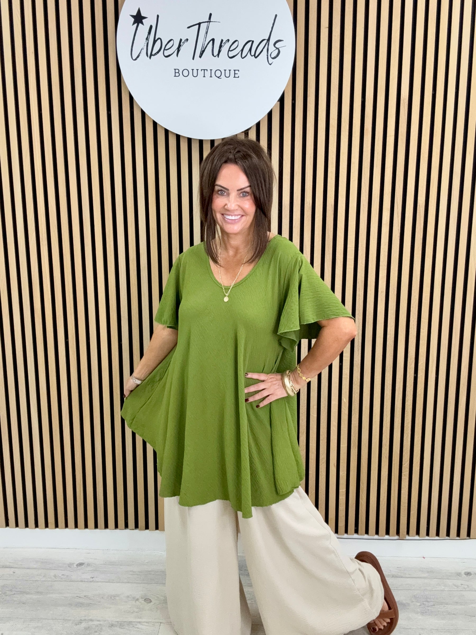 Heidi Swing Tunic - Olive Green