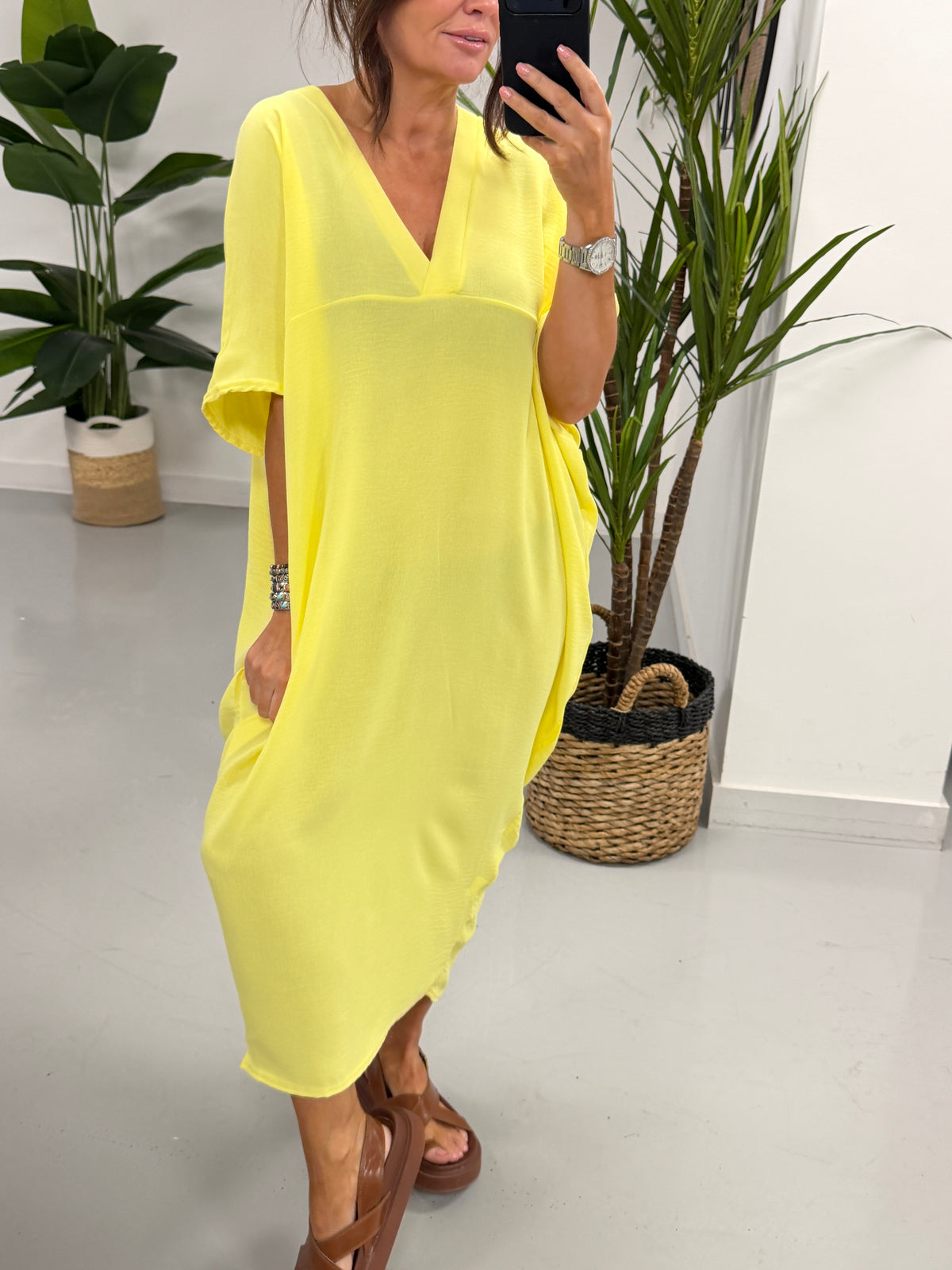 The Talia Tulip Dress - Lemon
