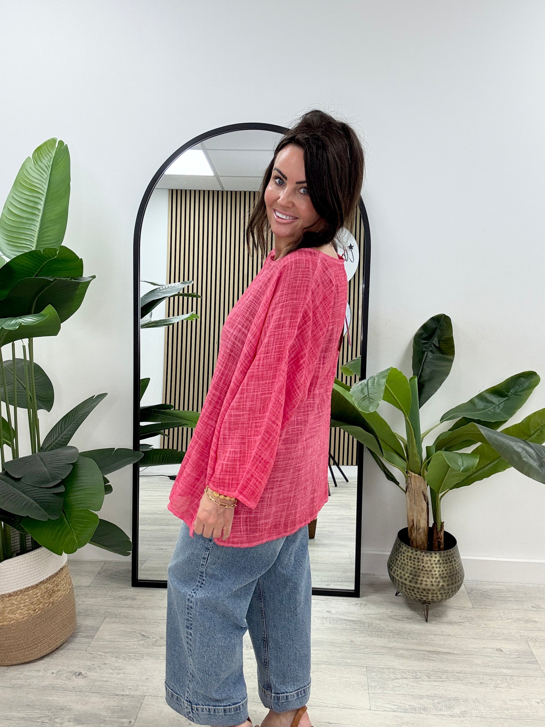 Washed Cotton Tunic - Pink