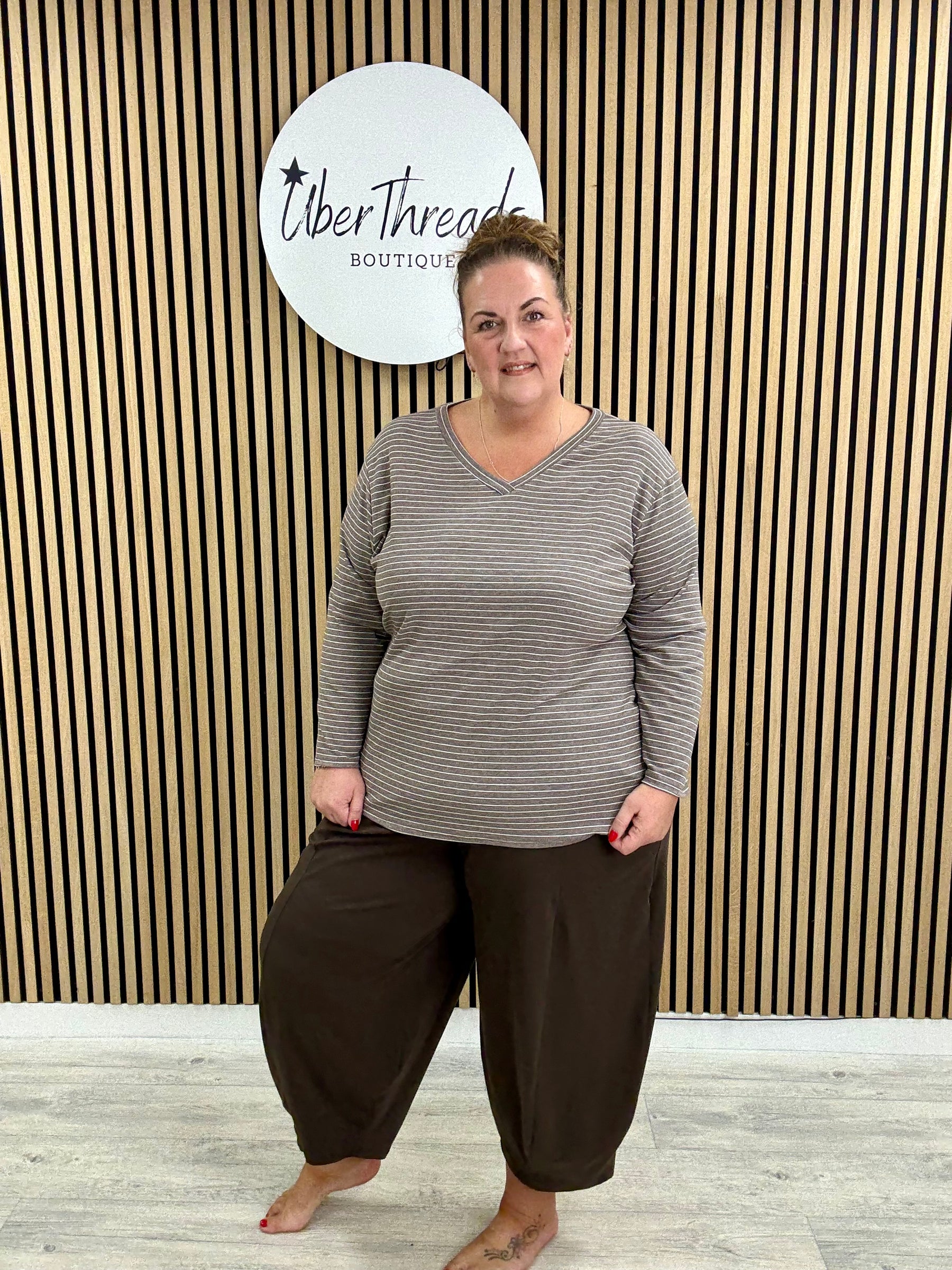 The Stripe Soft Knit (plus) - Taupe
