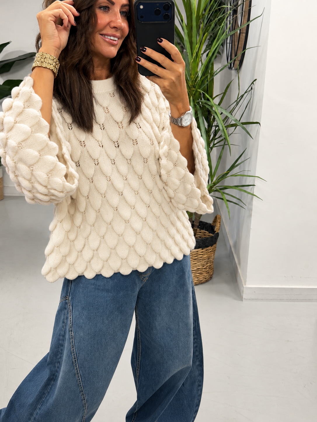 Soft Touch Tear Drop Knit - Buttetcream (Size 8 - 16)