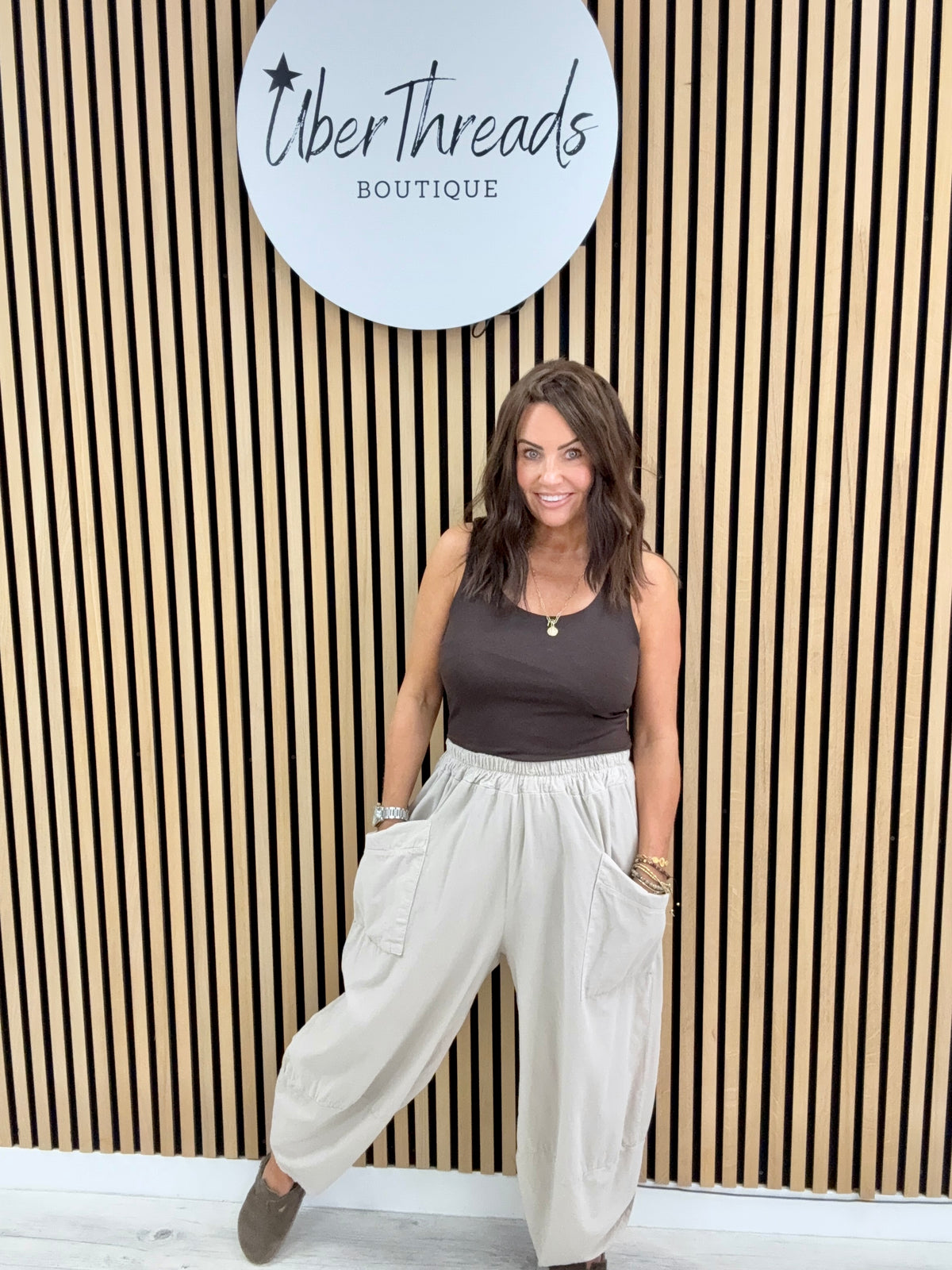 The New Town Needlecord Tapered Joggers - Stone