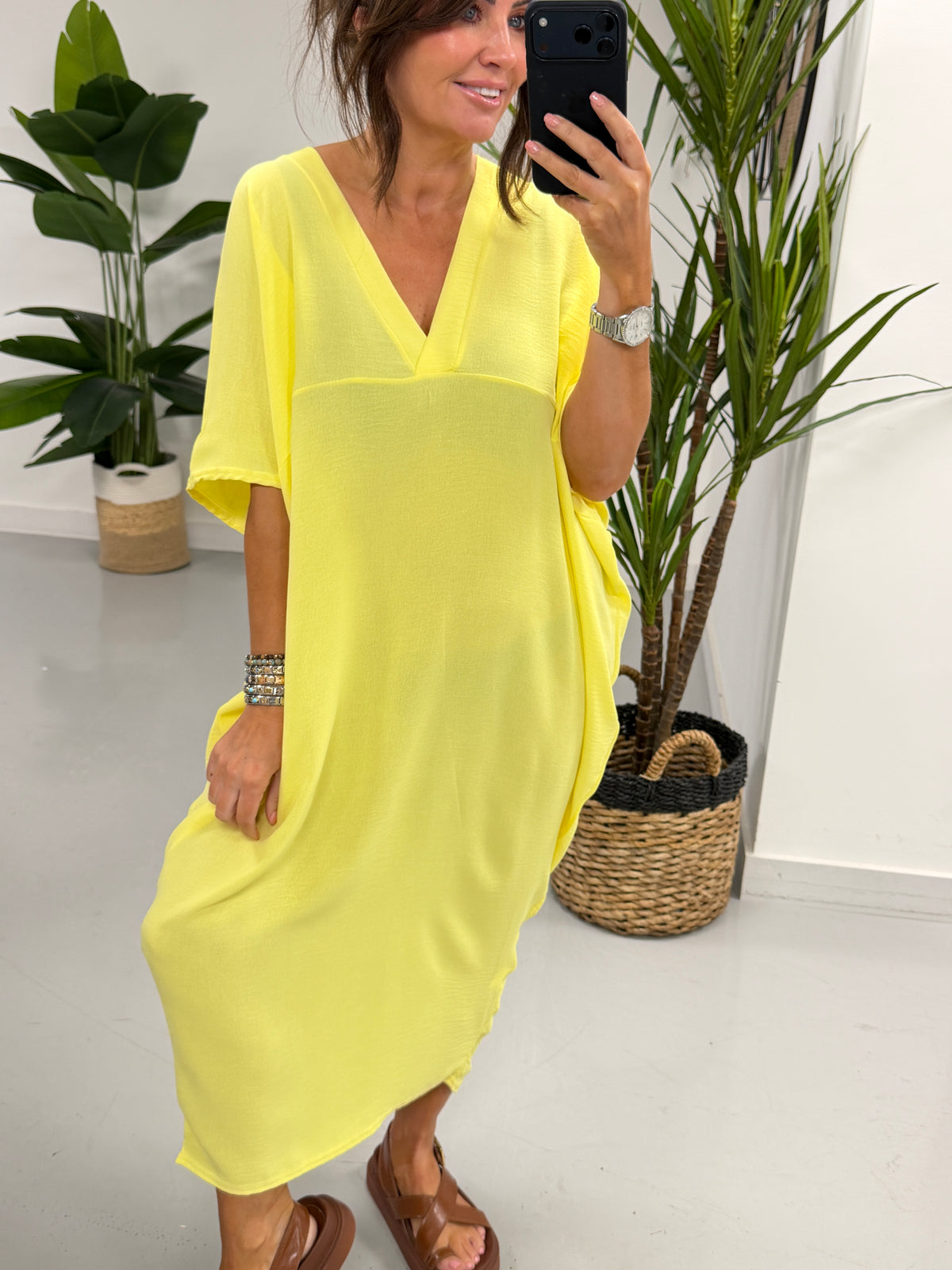 The Talia Tulip Dress - Lemon