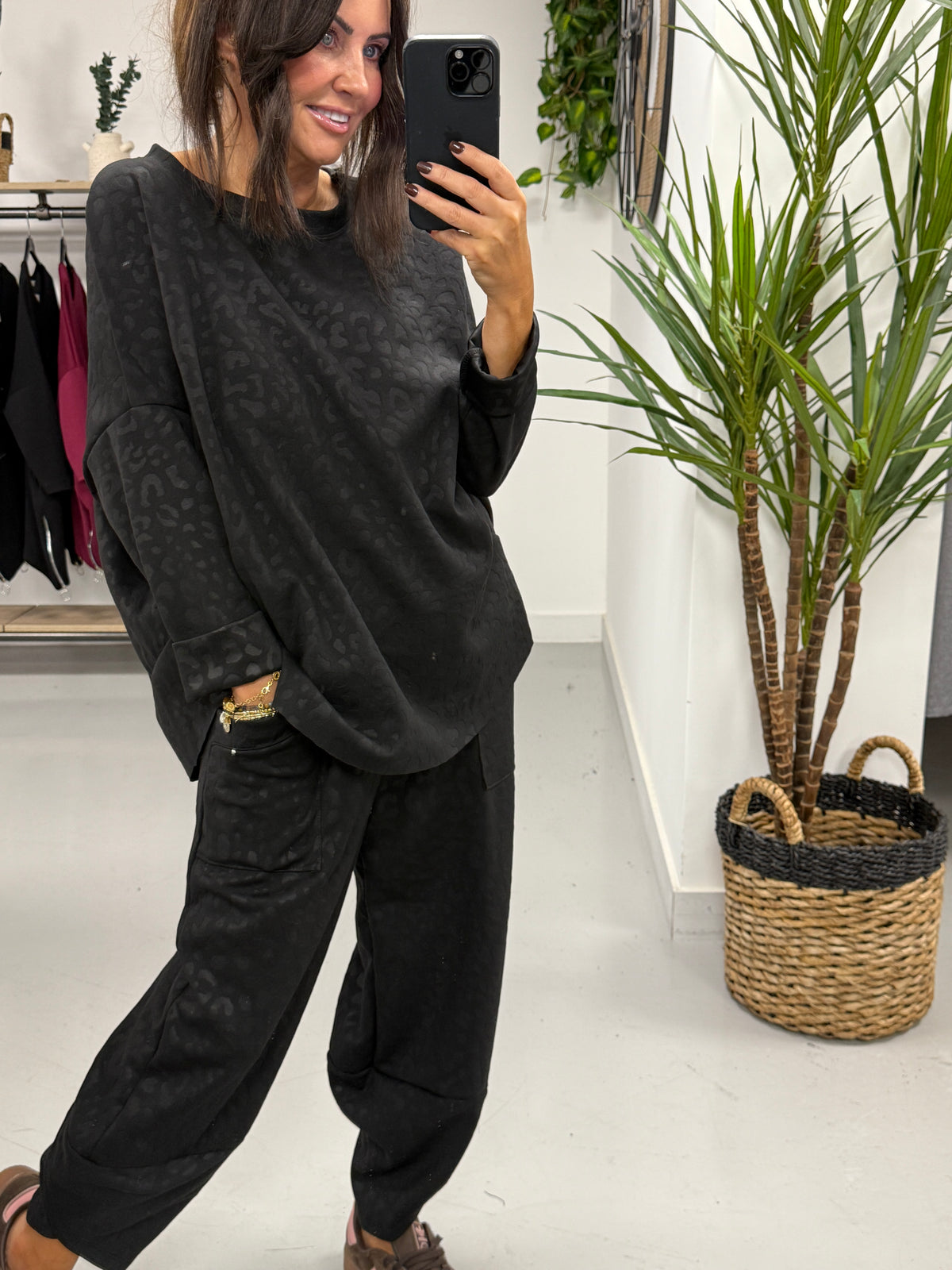 The Embossed Animal Two Piece - Black