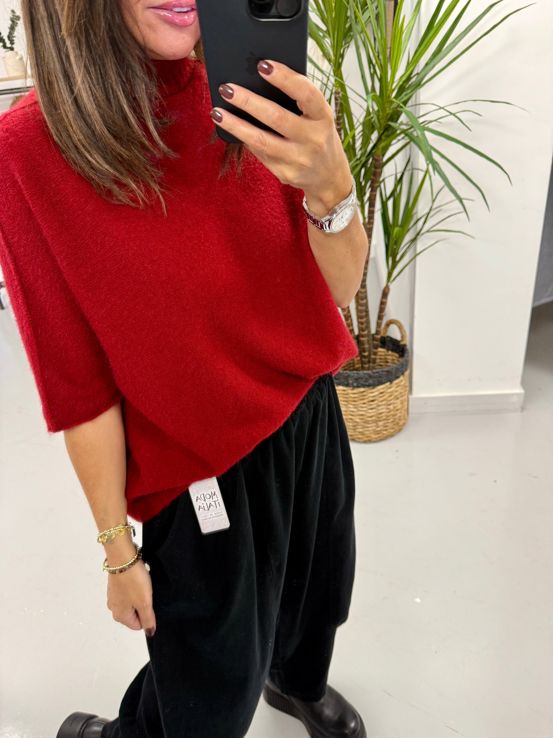 Oakley Crop Sleeve Knit - Wine