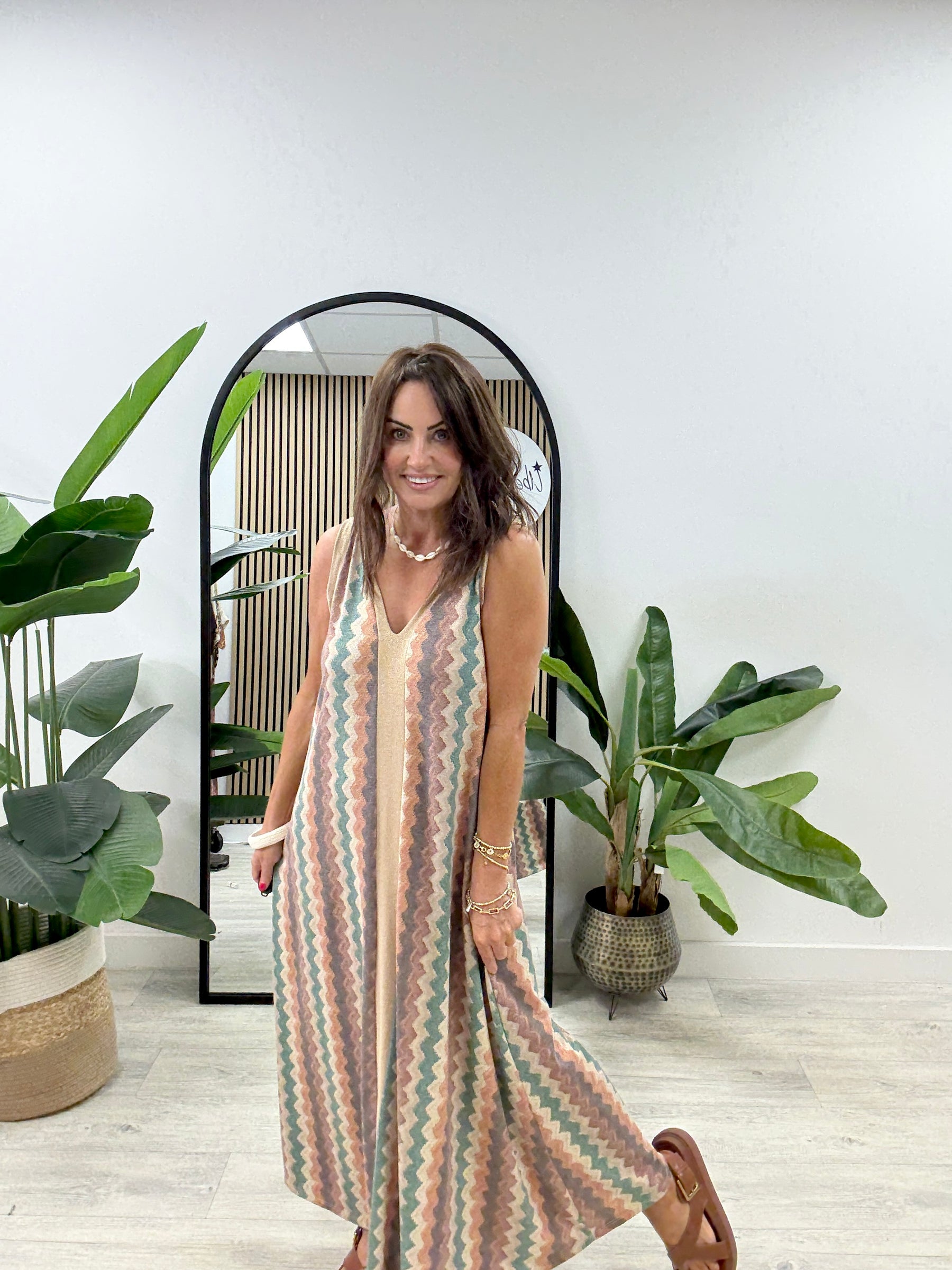 The Luxe Sleeveless Ziggy Maxi - Teal/Gold