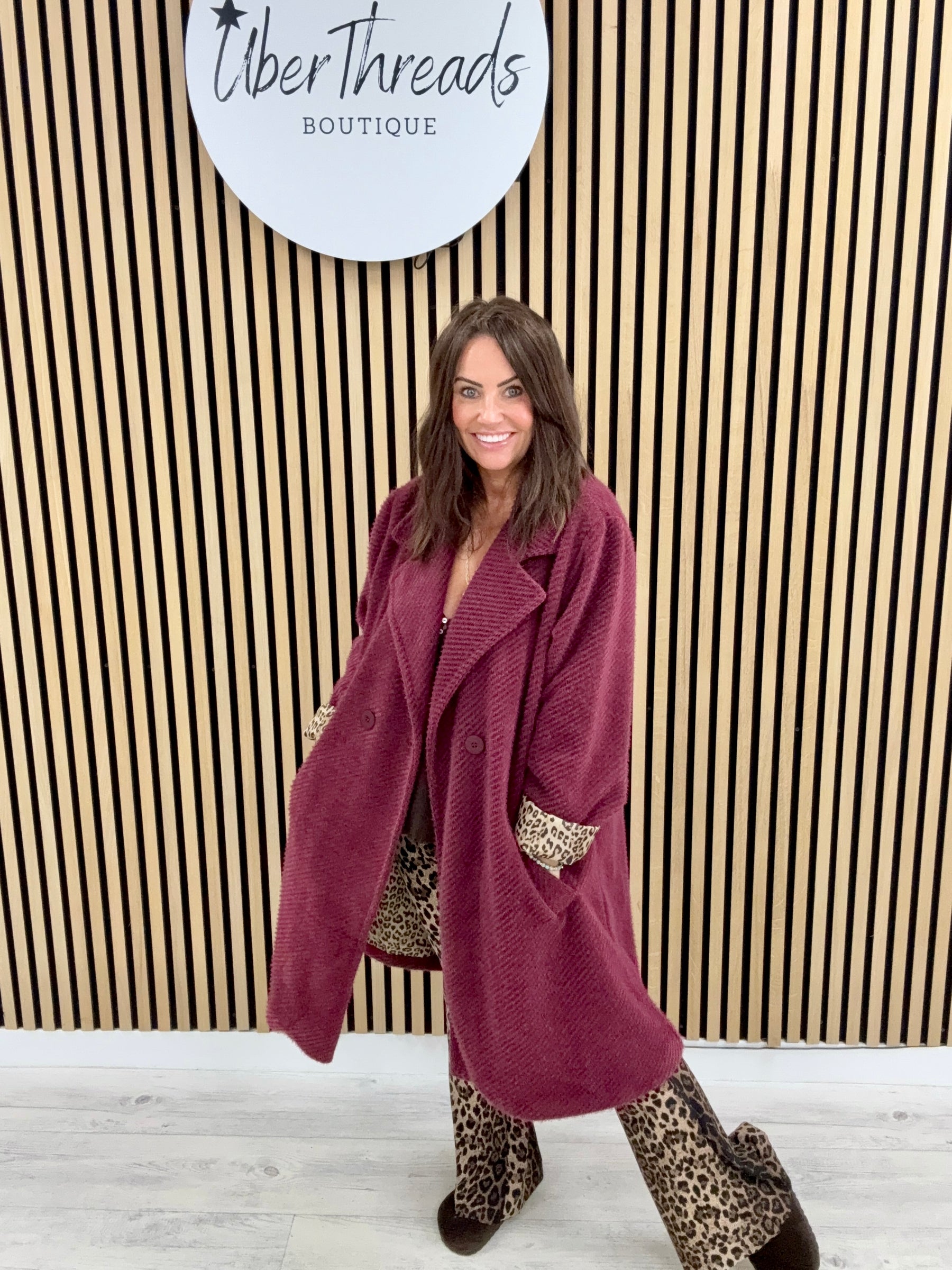 The Boyfriend Blazer Coat - Mulberry