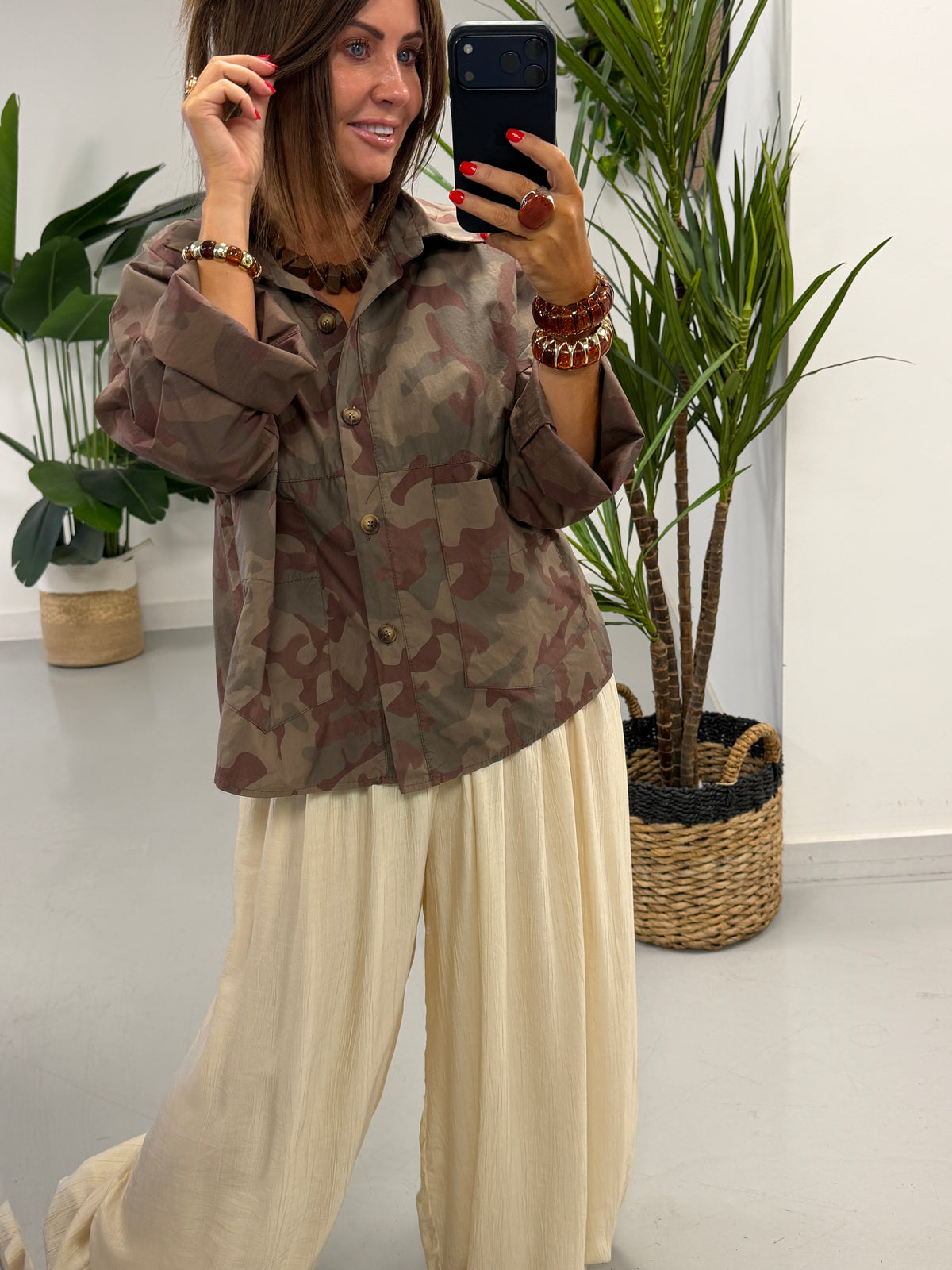 The Retro Camo Shacket - Dark Khaki
