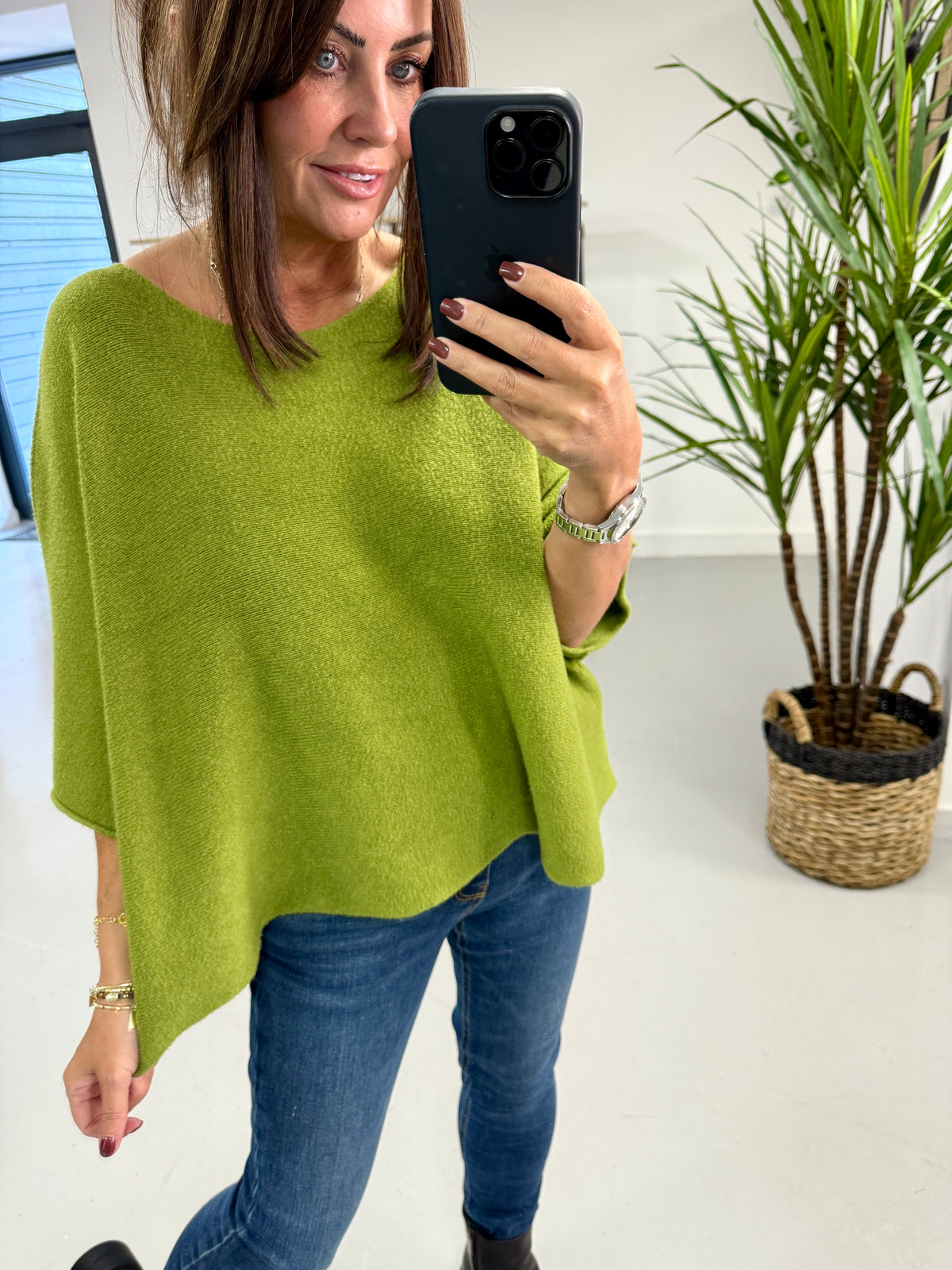 Gracie Crop Sleeve Knit - Pistachio