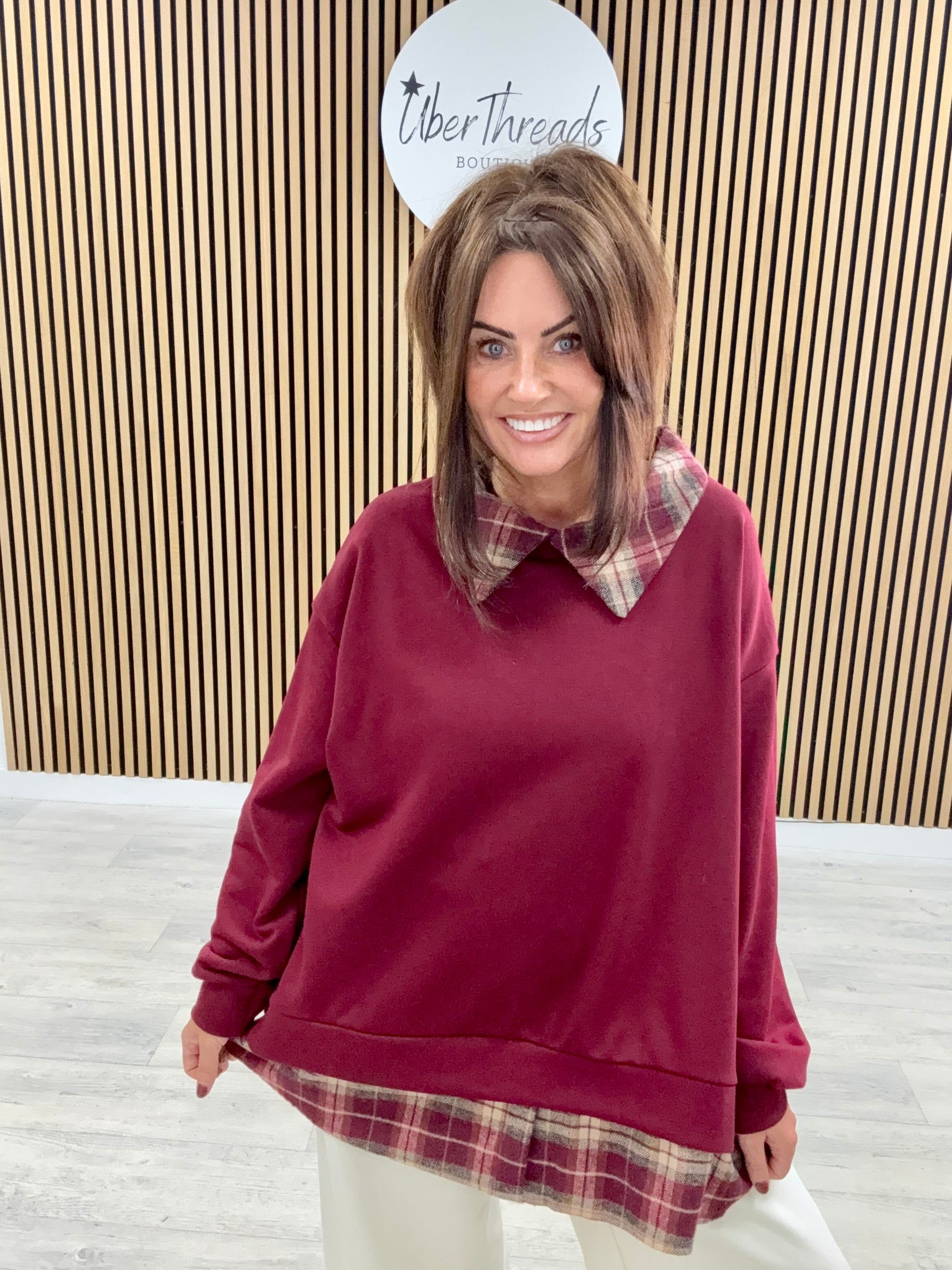 The “Check” Sweat - Mulberry