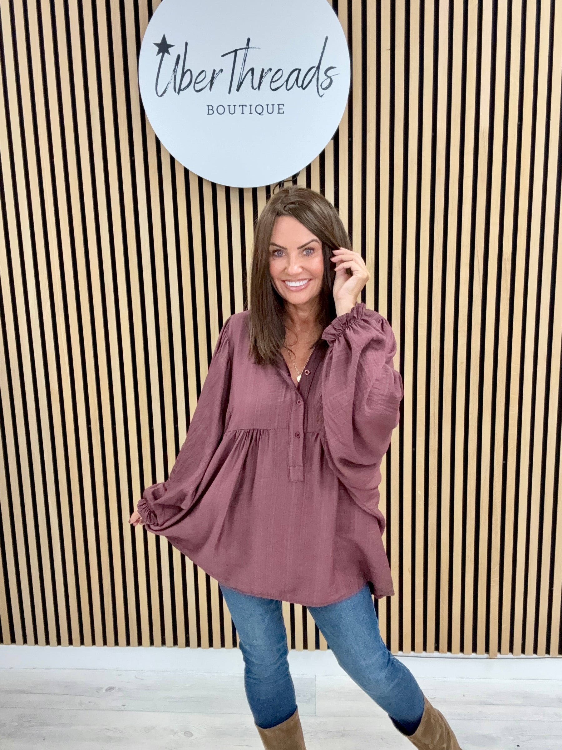 Amara Overhead Tunic - Mulberry