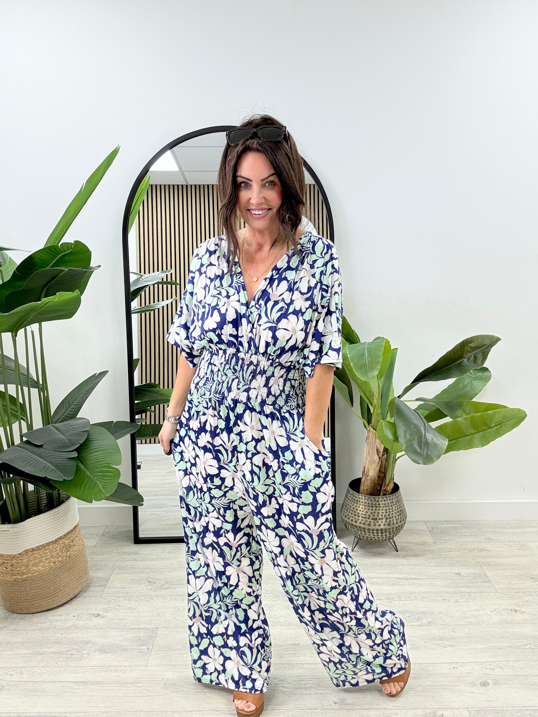 The Botanical Jumpsuit - Navy