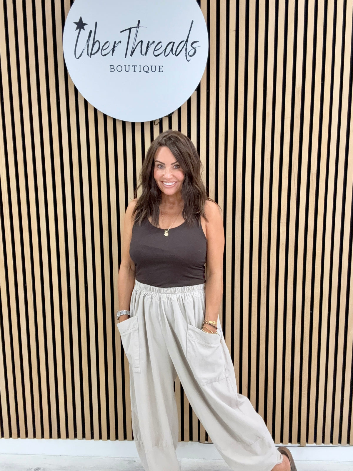 The New Town Needlecord Tapered Joggers - Stone