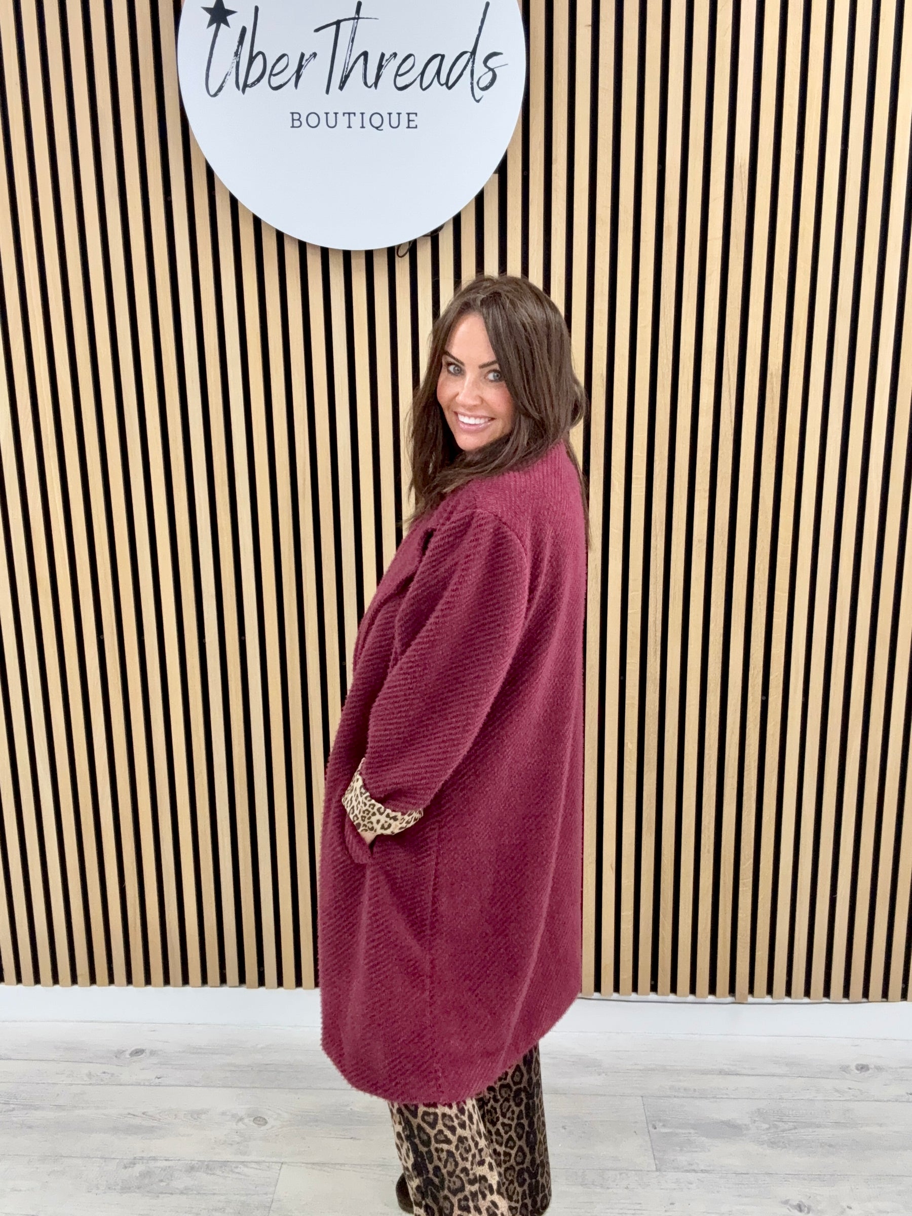The Boyfriend Blazer Coat - Mulberry