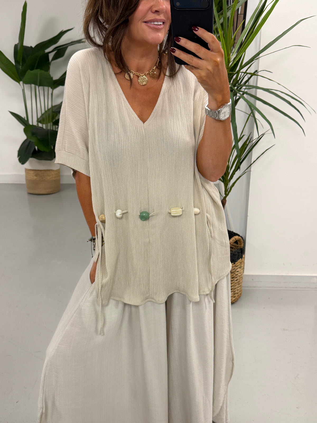 The Bondi Sands Stone Tunic - Cream