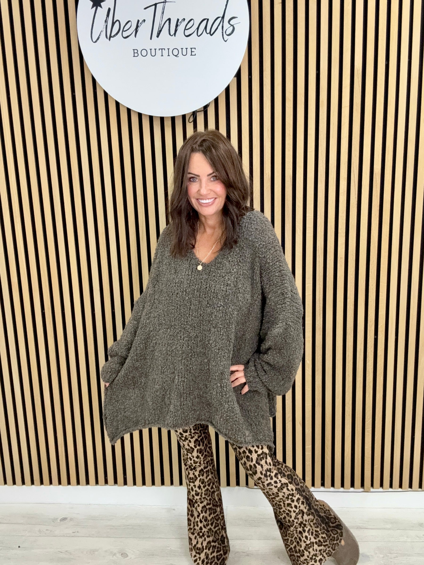 Popcorn Grunge Knit - Pebble