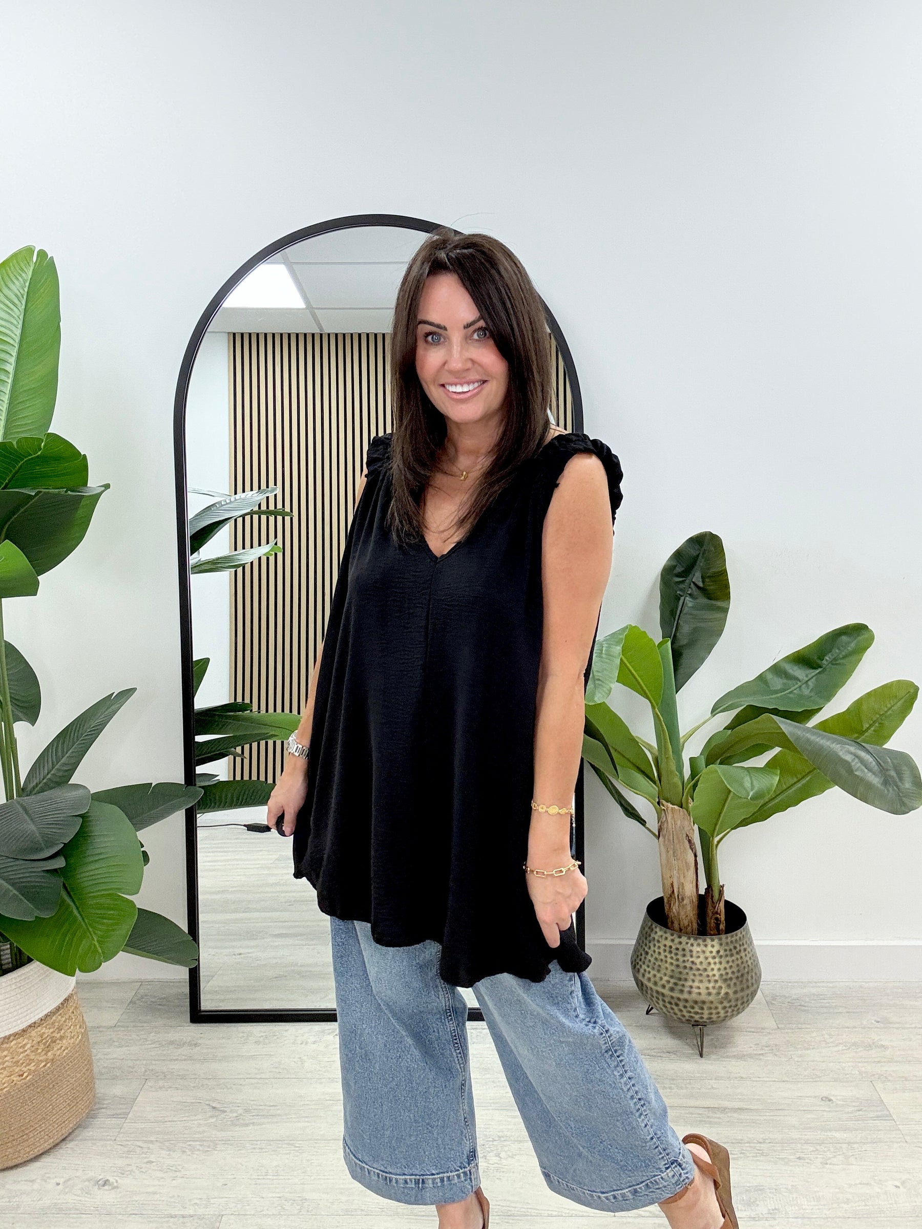 Ruched Vest - Black