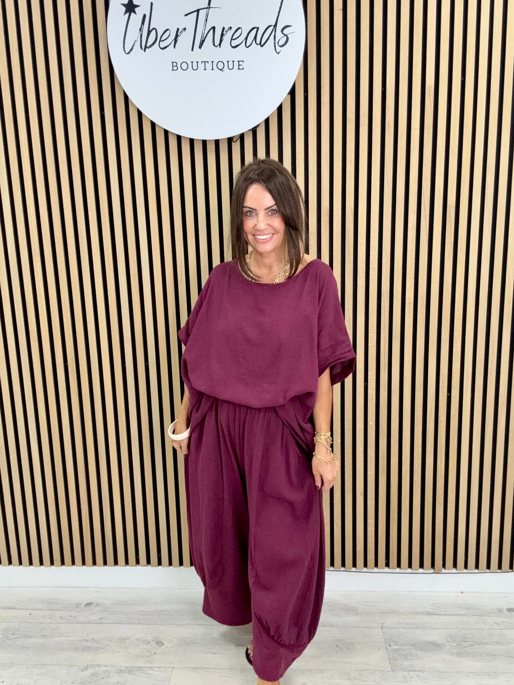 Sahara Cropped Pants - Mulberry