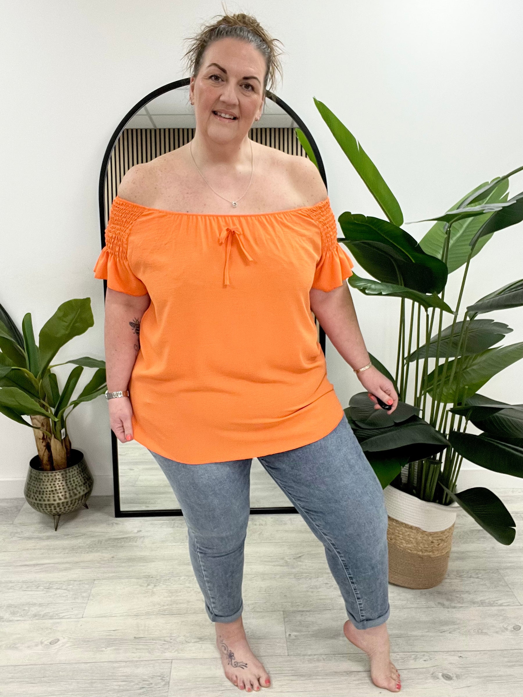 Madeira Bardot Top (plus) - Orange