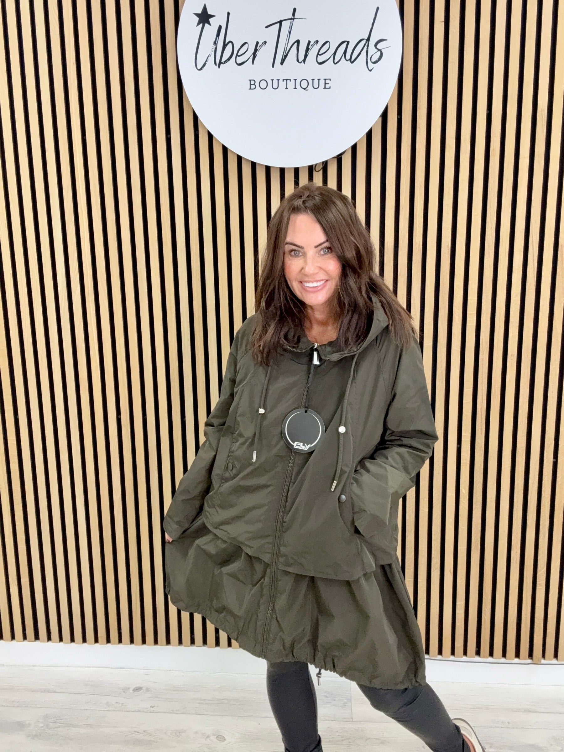 Fly Double Layer Hi Lo Jacket - Khaki